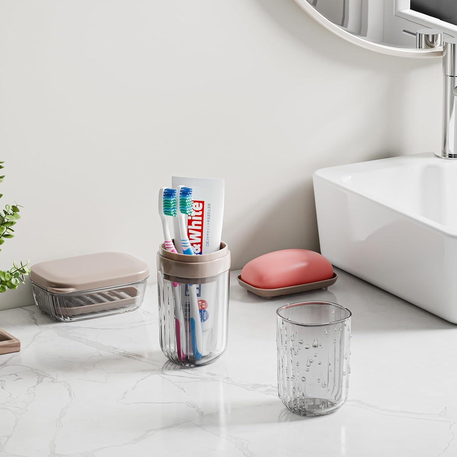 Estuche de Jabón y Cepillo de Dientes VITVITI 20 cm Café Oscuro