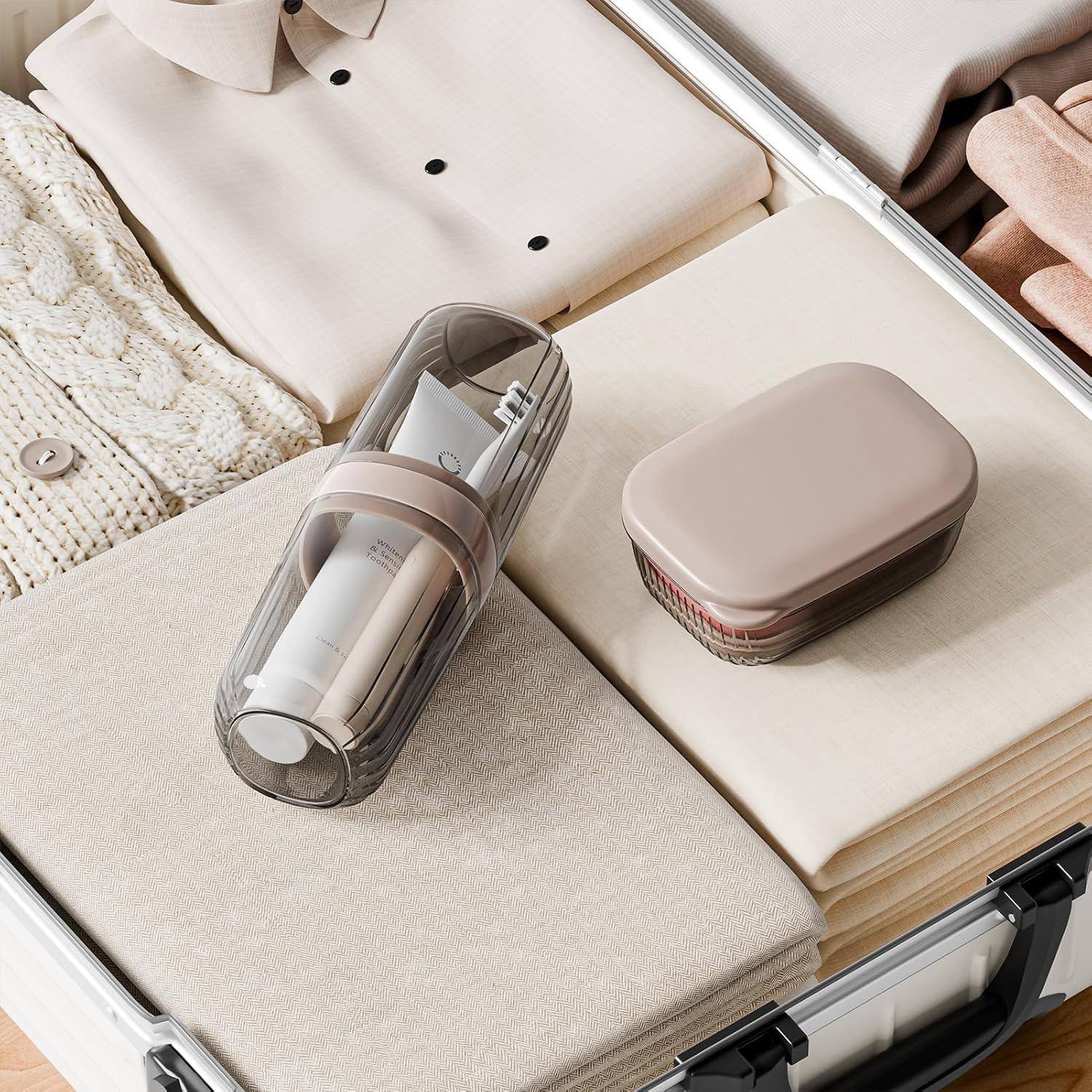 Estuche de Jabón y Cepillo de Dientes VITVITI 20 cm Café Oscuro