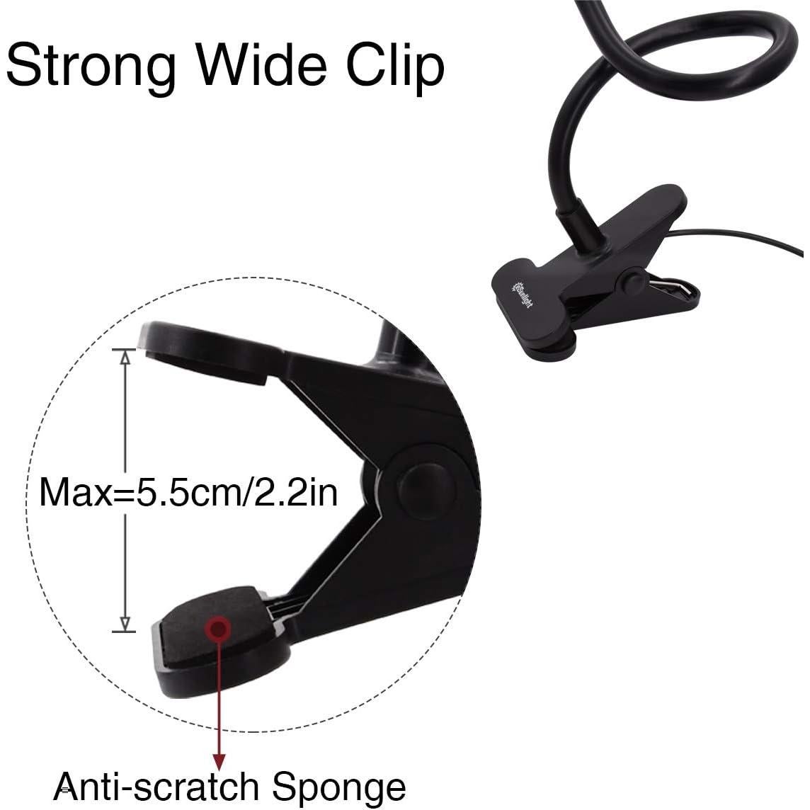 Lámpara de Clip CeSunlight B03 con 3 Temperaturas y 10 Brillos