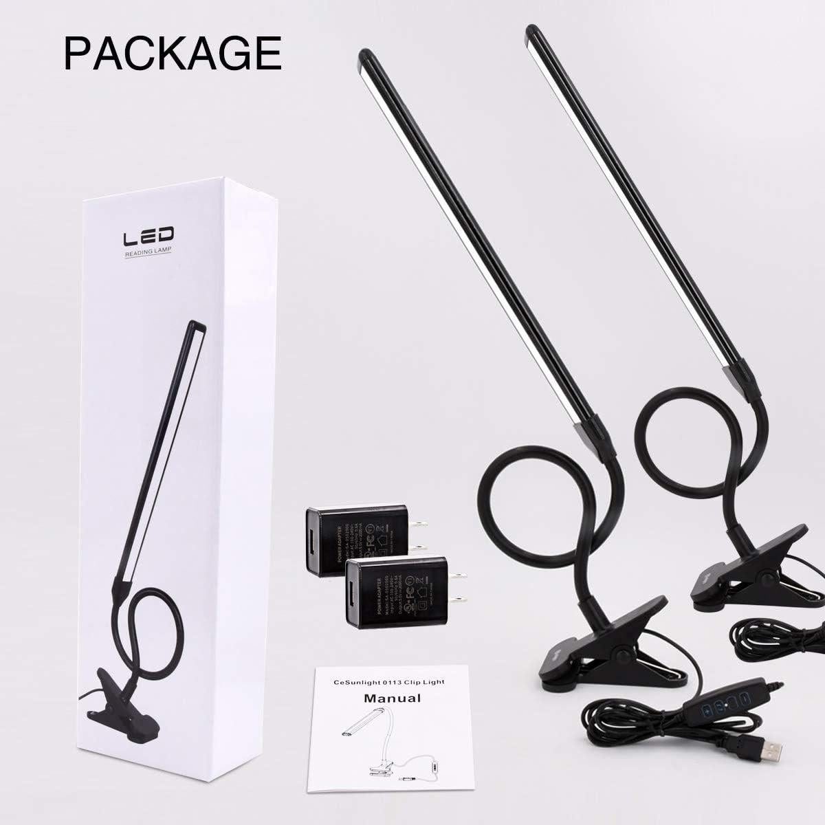 Lámpara de Clip CeSunlight B03 con 3 Temperaturas y 10 Brillos