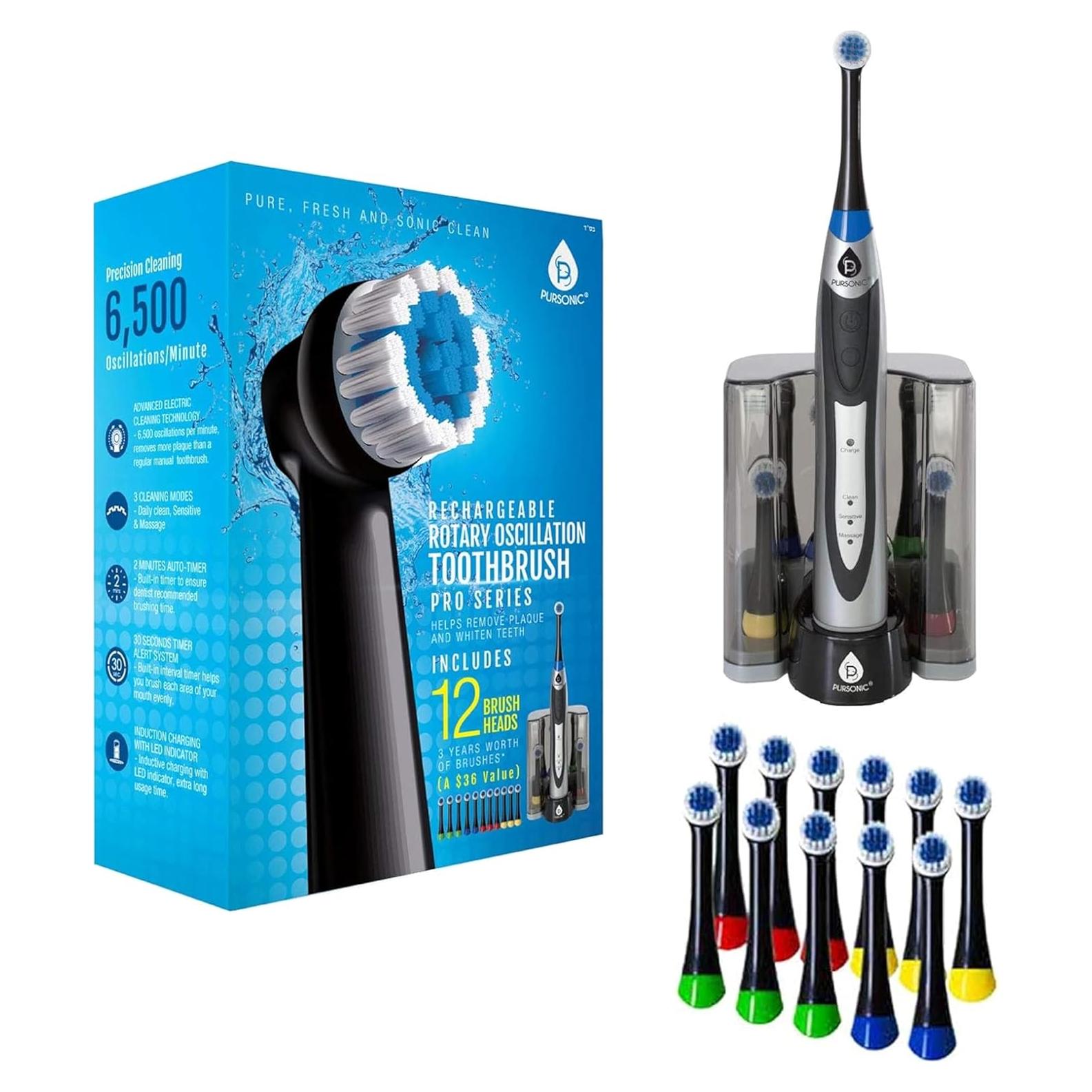 Cepillo de Dientes Eléctrico Pursonic S330 con 12 Cabezales