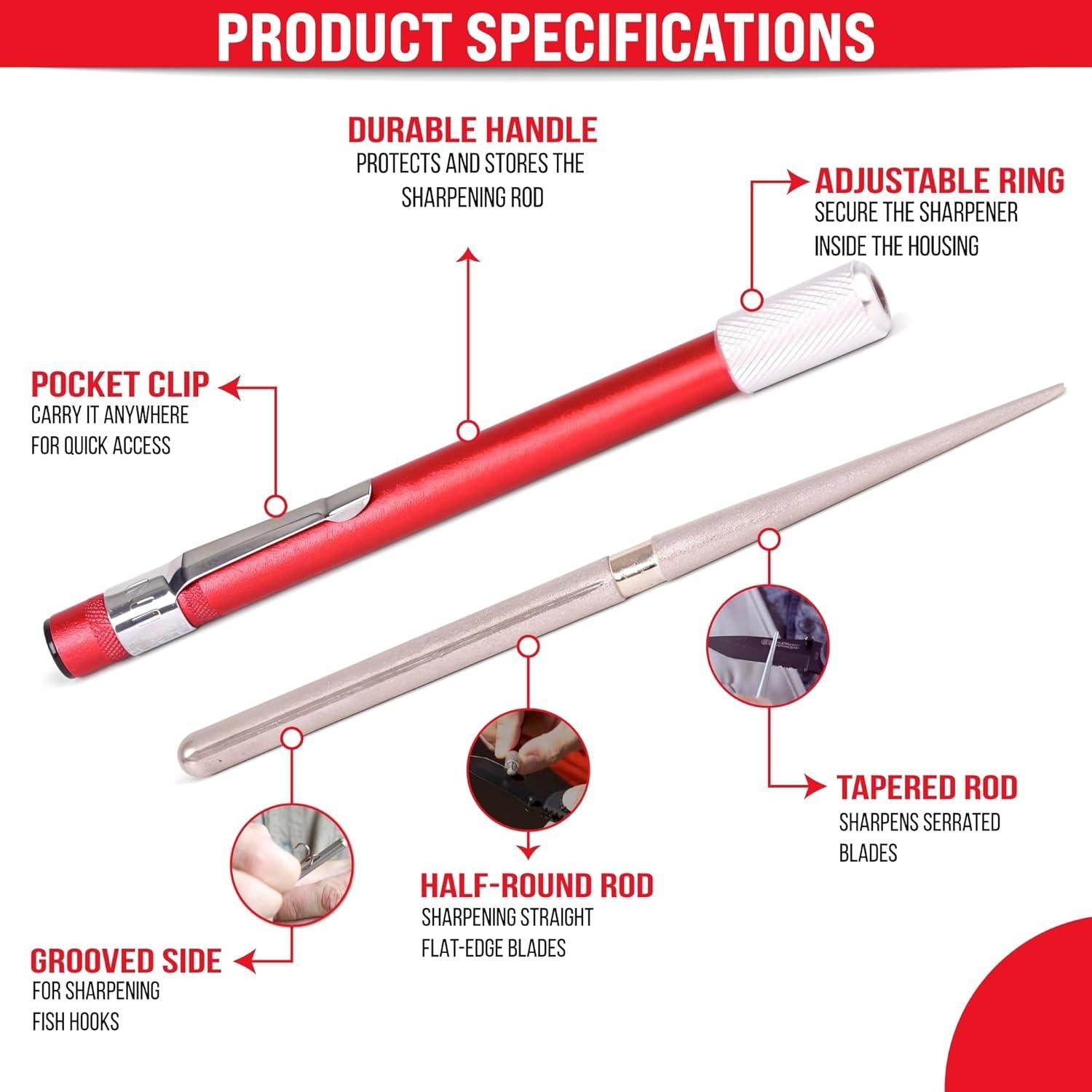Varilla Afiladora de Cuchillos Serrados Fino Edge 14.4 cm