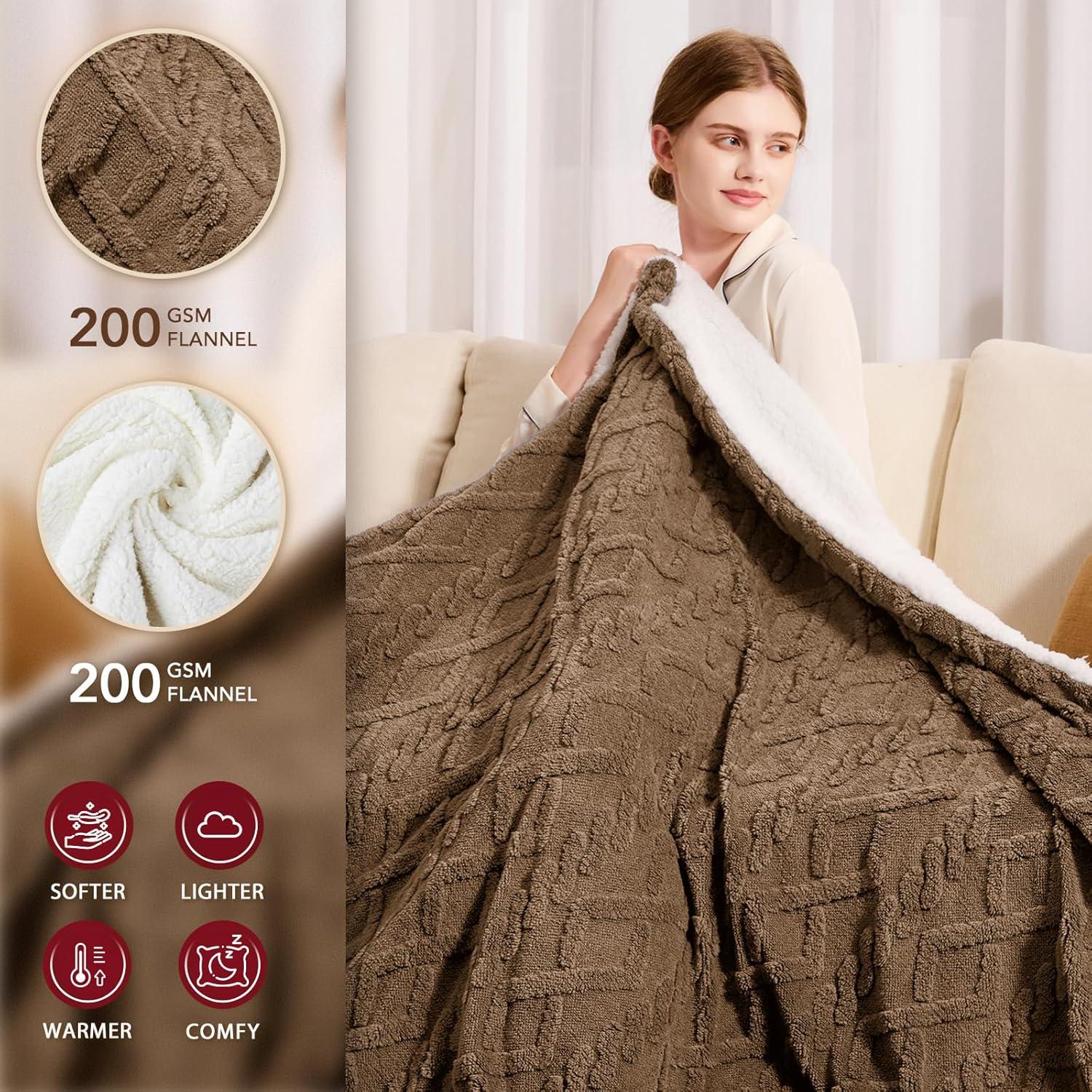 Manta Eléctrica Calentada JKMAX Individual 220gsm Beige 10 Niveles