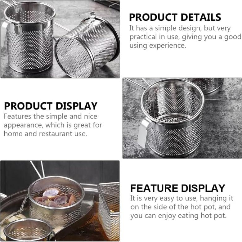 Colador de Malla Luxshiny 16.5x8x7 cm Acero Inoxidable