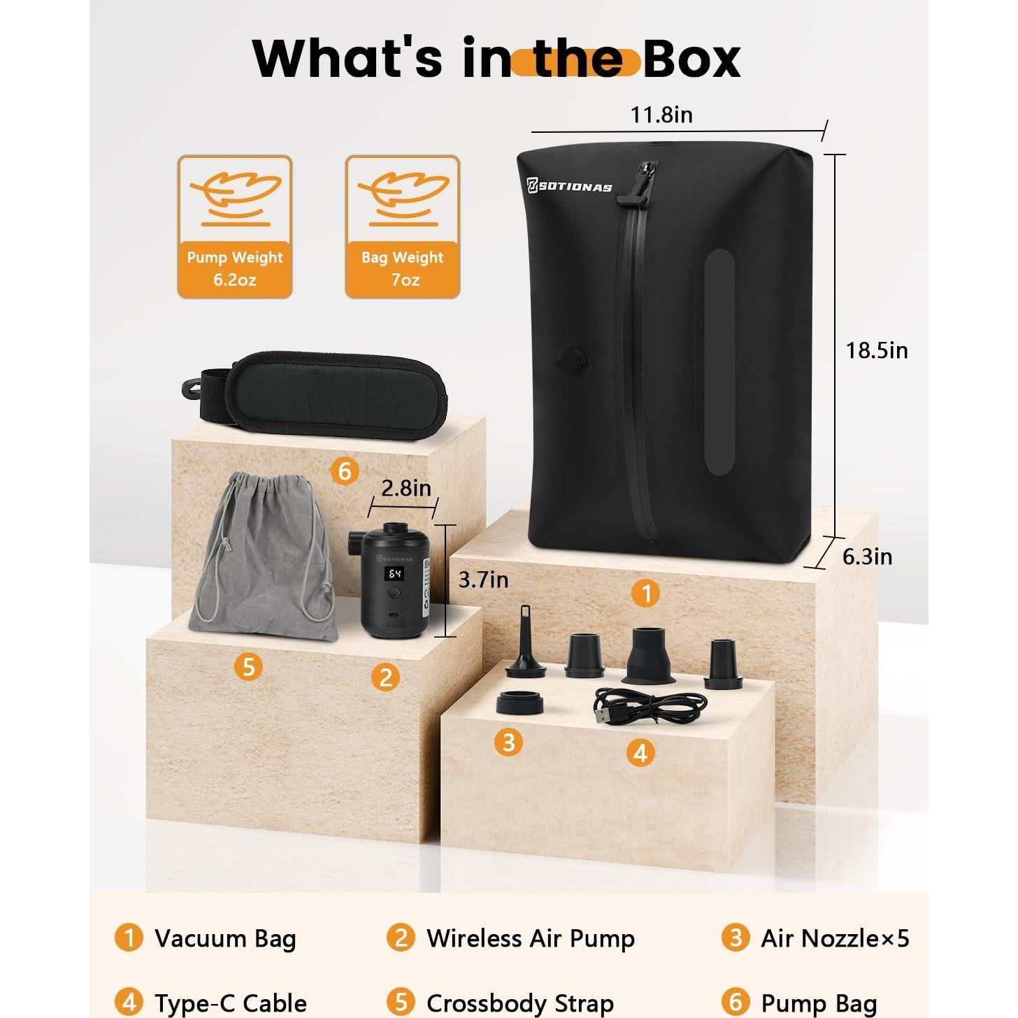 Bolsas de Sellado al Vacío SOTIONAS 1PK Impermeables 30x16x47cm