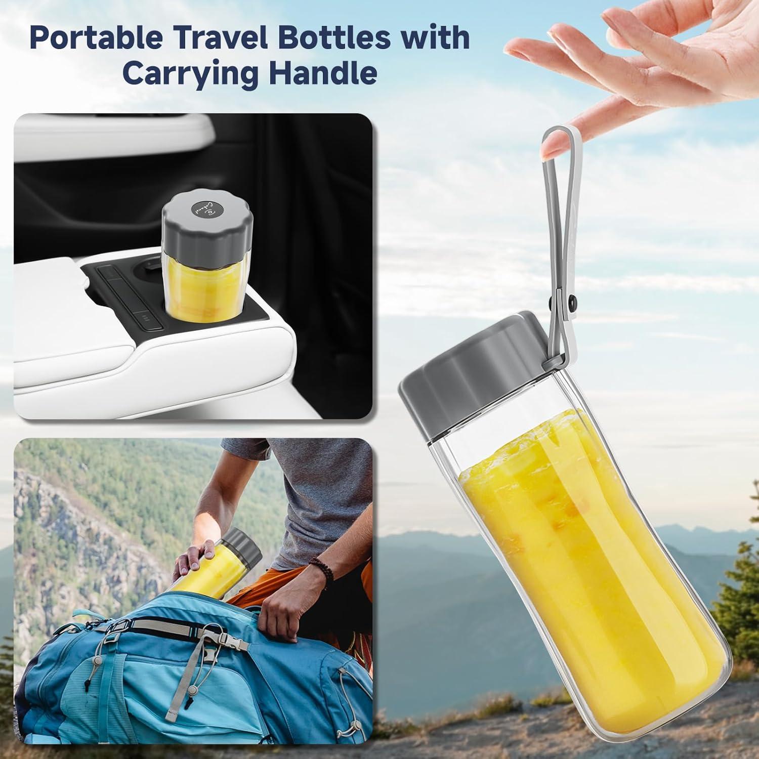 COKUNST Portable Blender, 17Oz Personal Blender for Shakes and Smoothies, USB Rechargeable Mini Mixer with 6 Blades, Smoothie Blenders Juicer with Extra Handle Lid for Travel Kitchen Outgoing