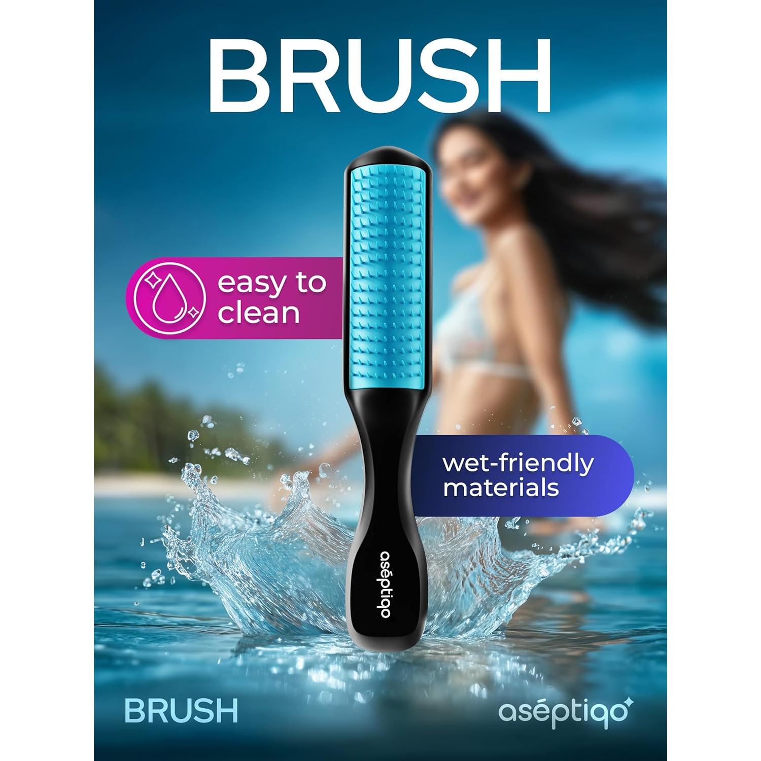 Cepillo Desenredante Aseptiqo Compacto Resistente al Calor