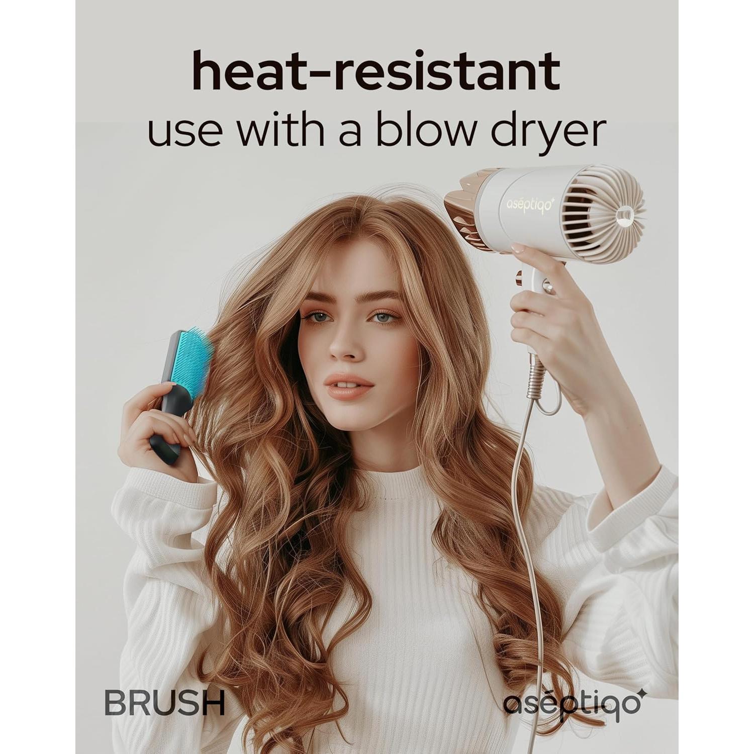 Cepillo Desenredante Aseptiqo Compacto Resistente al Calor