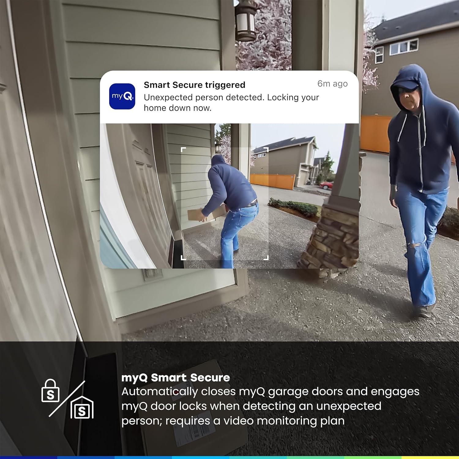 Timbre de Video CHAMBERLAIN myQ 2K, Batería/Cableado, Negro