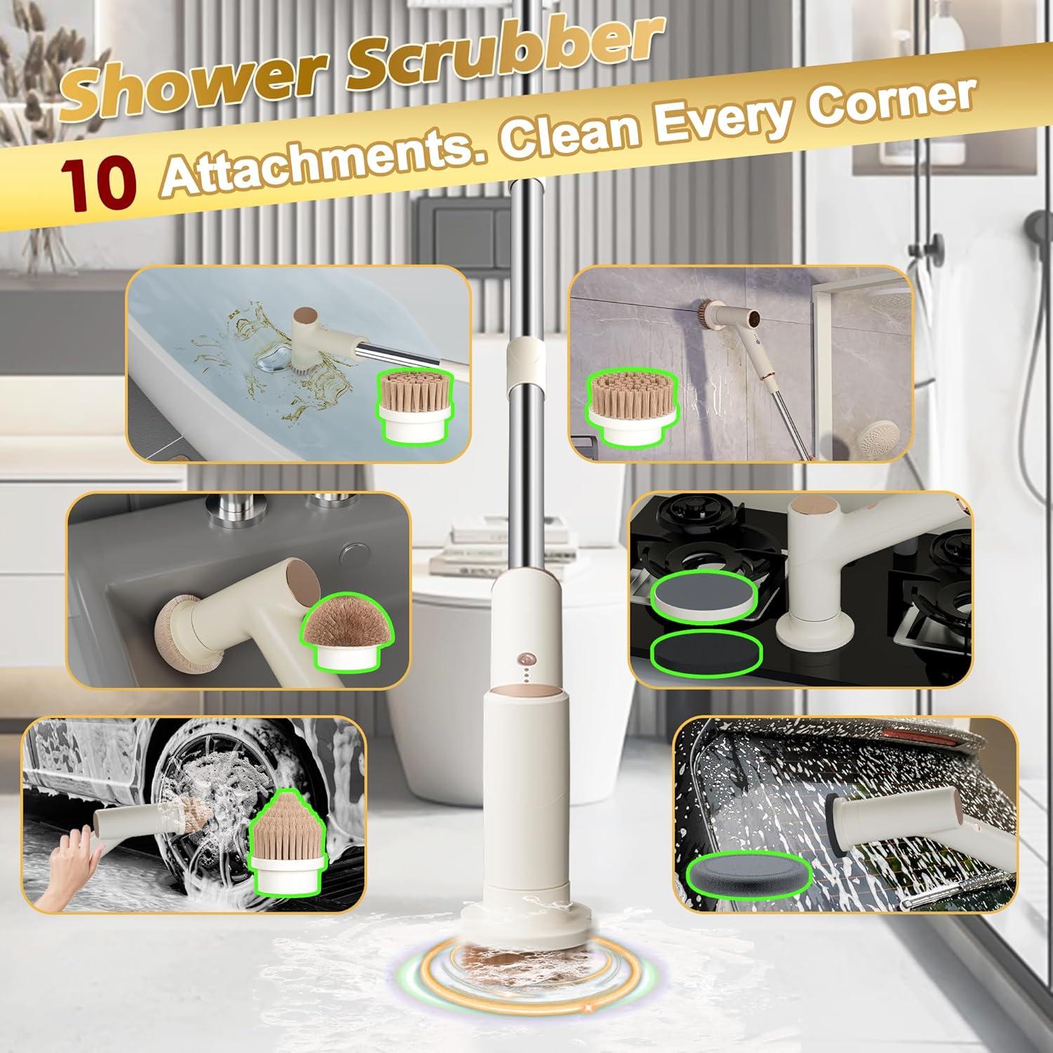 Limpiador Eléctrico de Baño Bestbuy8 con 10 Cabezas y 2 Velocidades