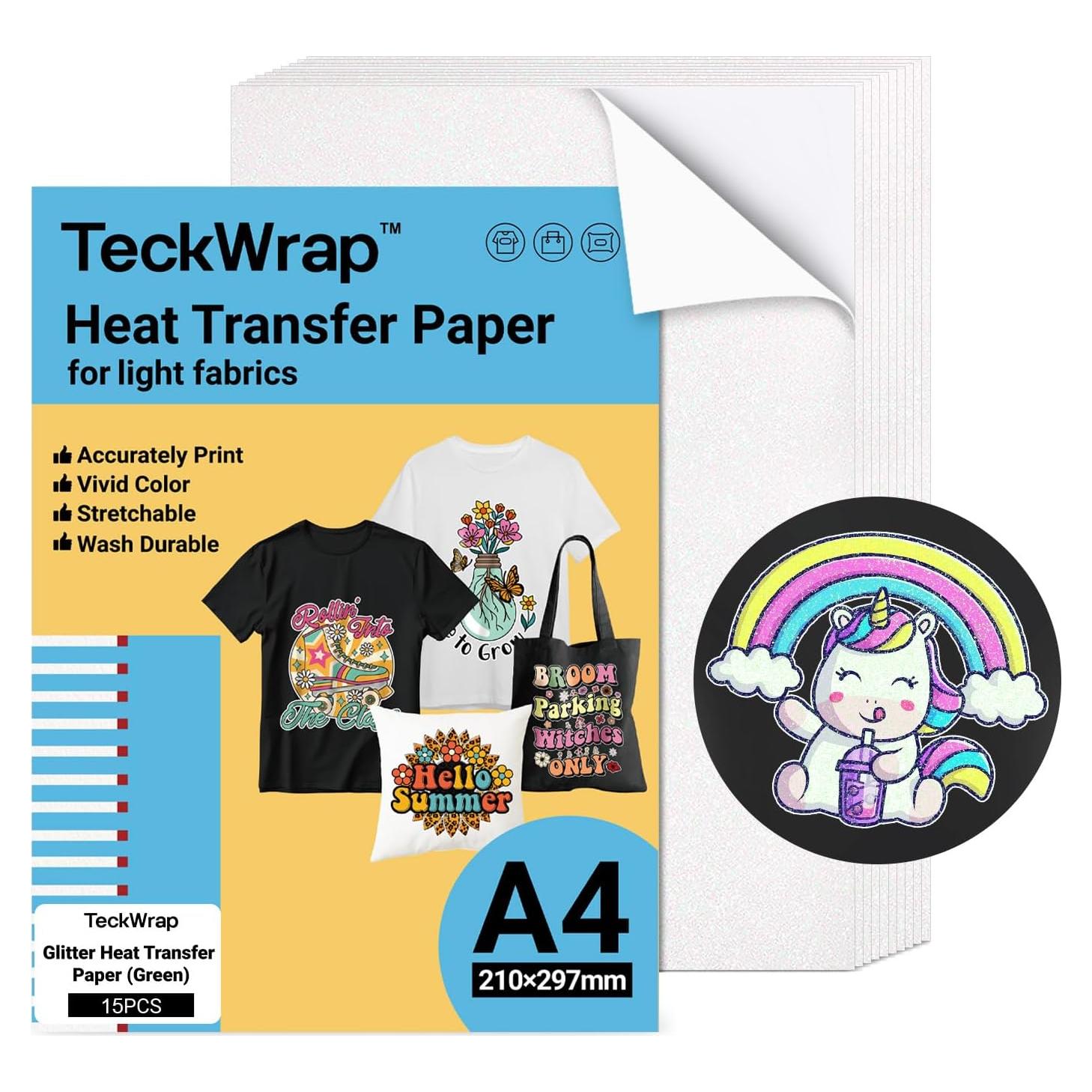 Papel de Transferencia de Calor TECKWRAP 15 Hojas A4 Verde