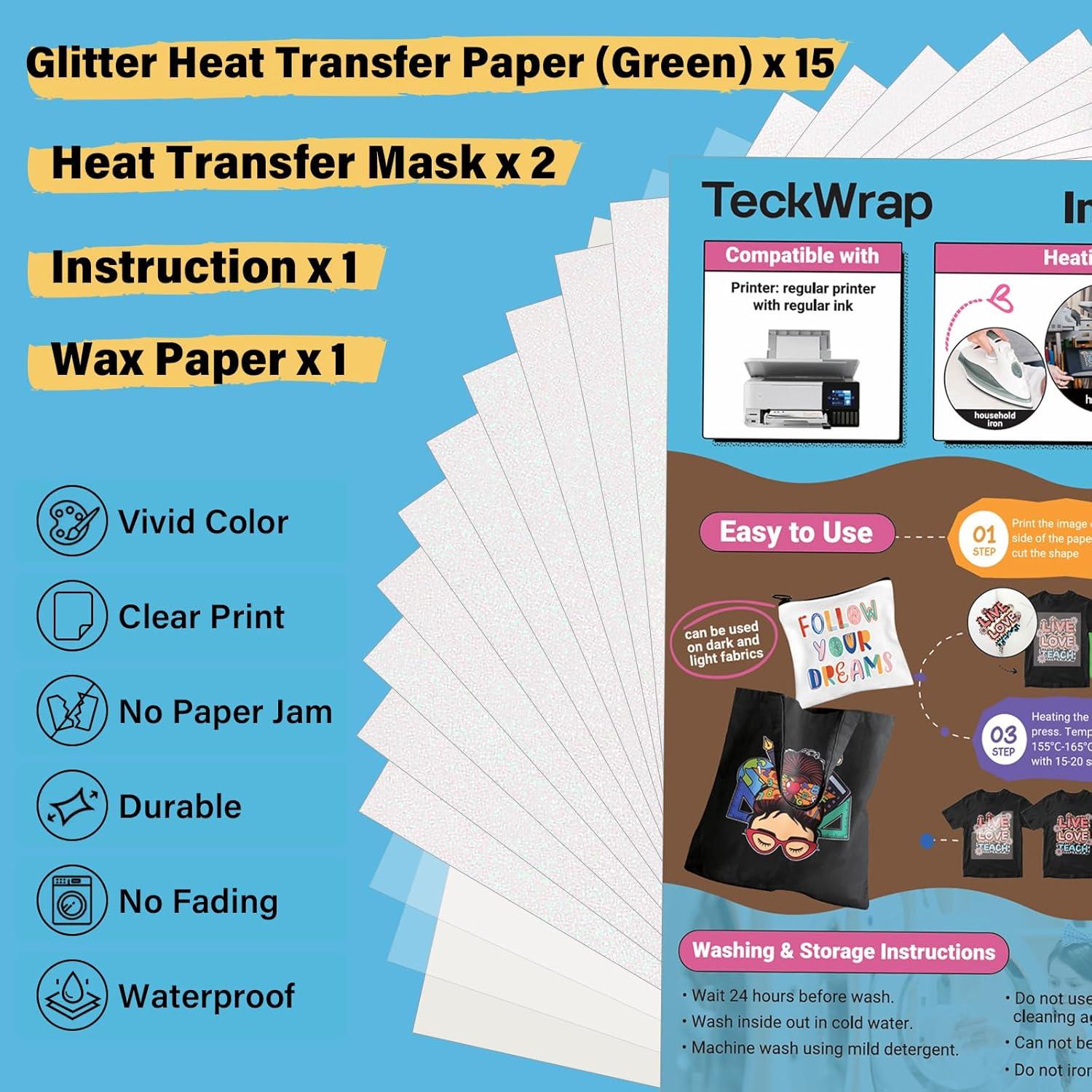 Papel de Transferencia de Calor TECKWRAP 15 Hojas A4 Verde
