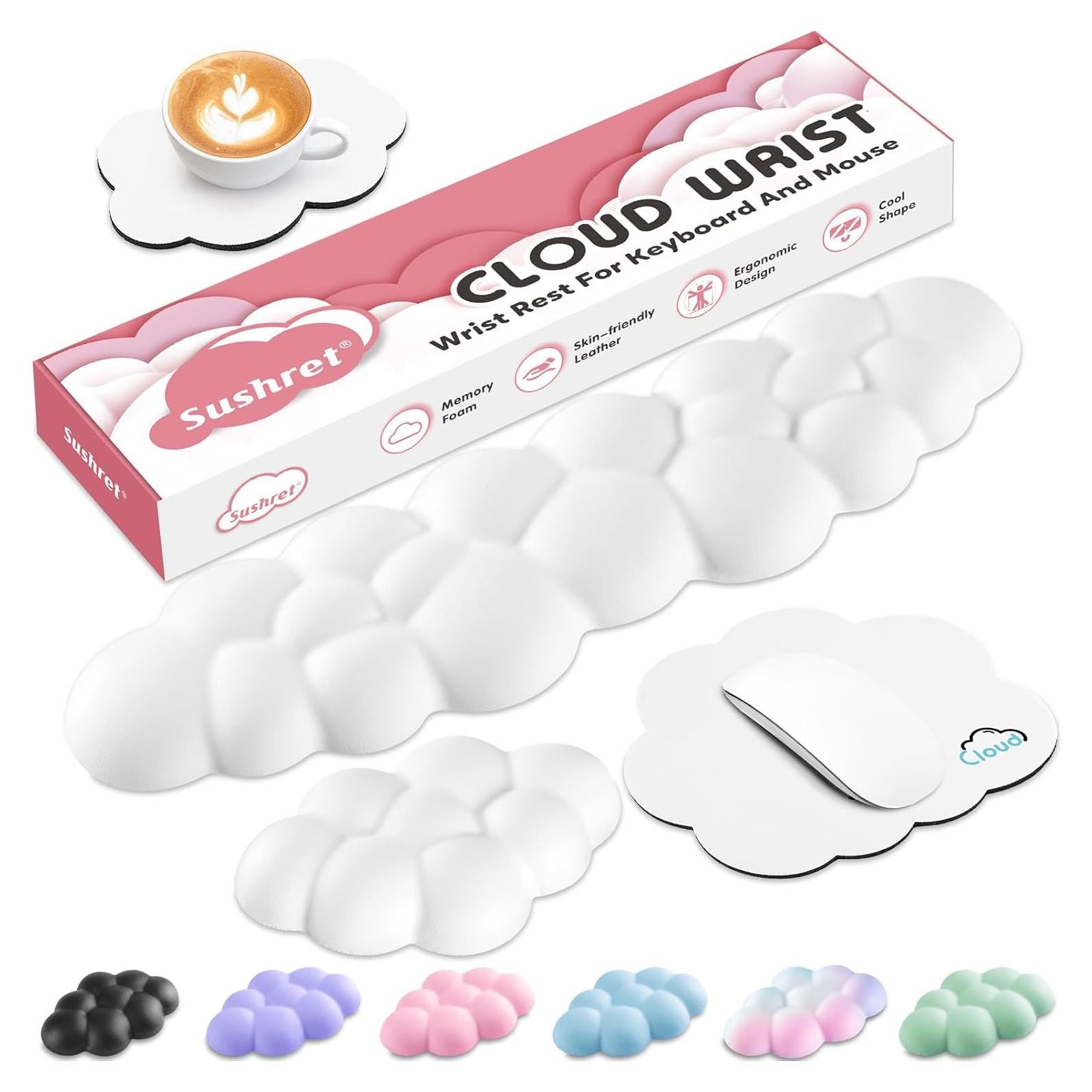 Reposamuñecas Nube Sushret 4 en 1 para Teclado y Ratón