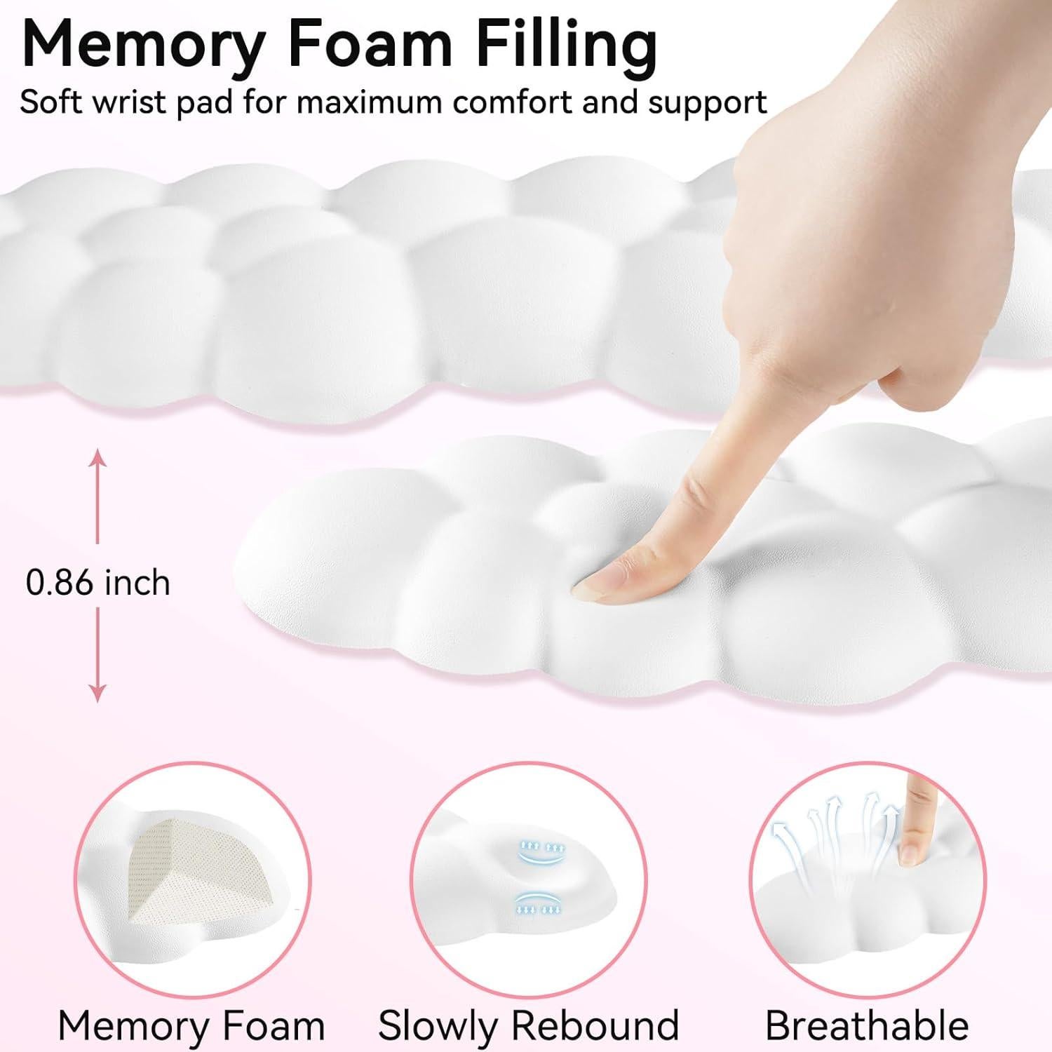 Reposamuñecas Nube Sushret 4 en 1 para Teclado y Ratón