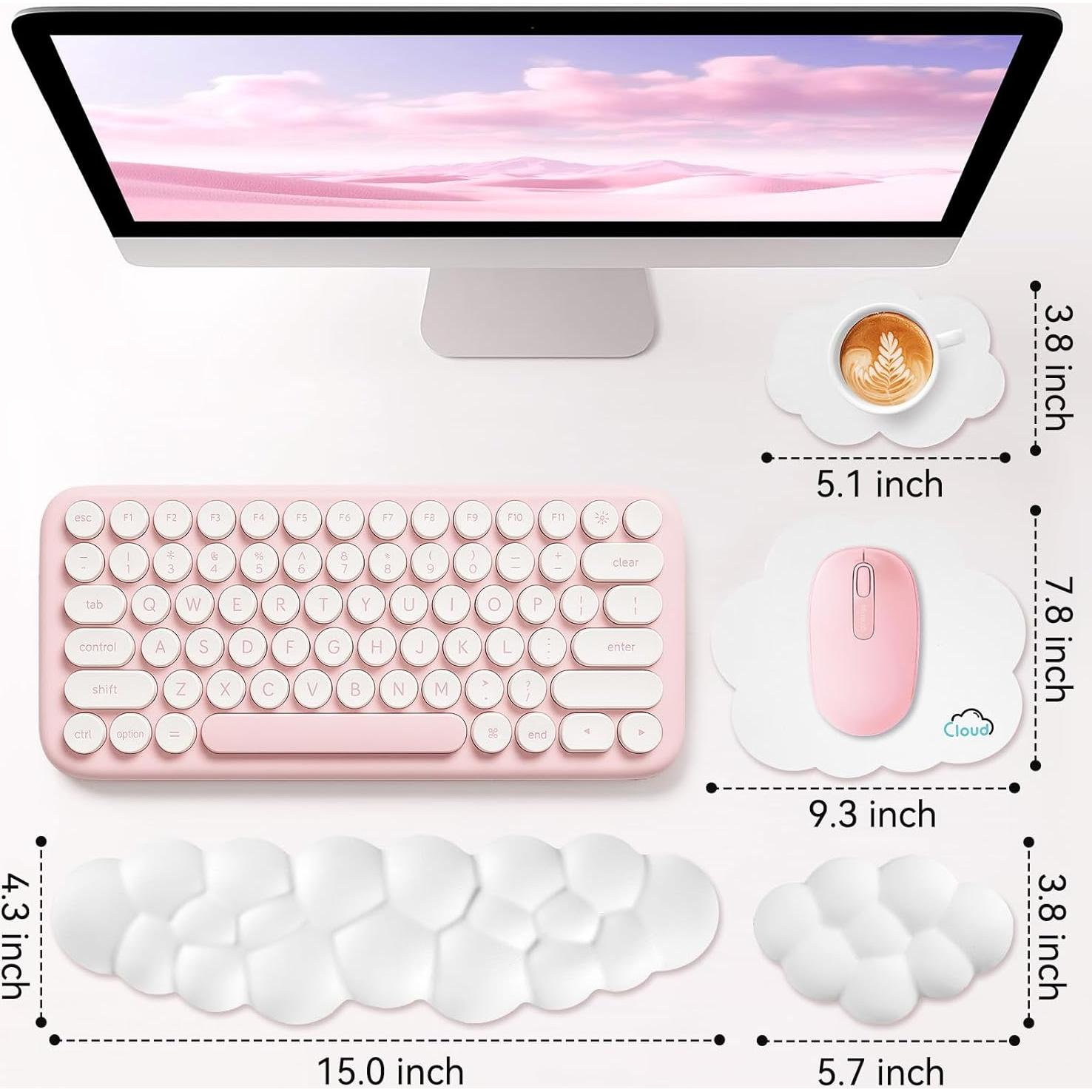 Reposamuñecas Nube Sushret 4 en 1 para Teclado y Ratón