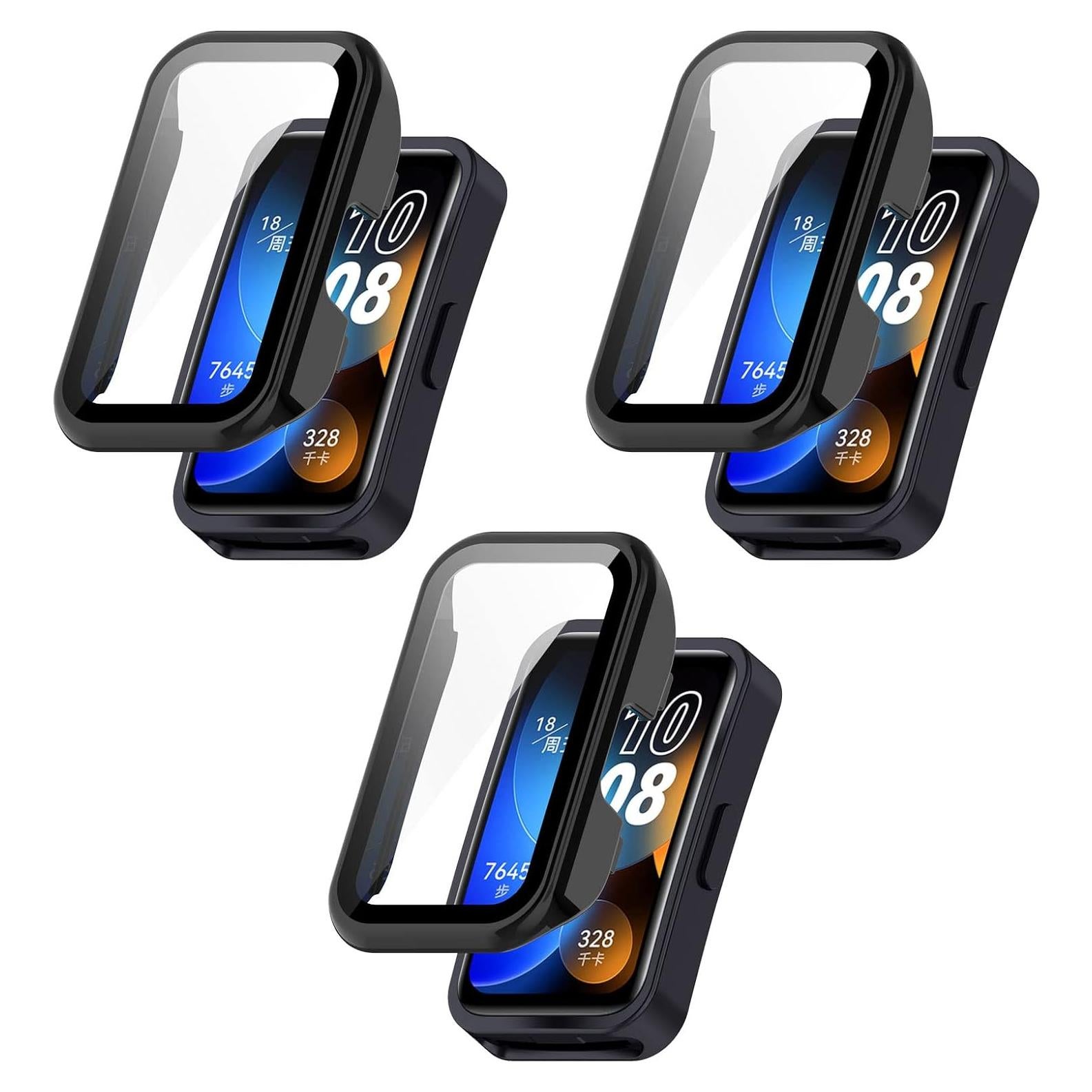 Funda Protectora FitTurn para Huawei Band 10/10 NFC/9/9NFC/8/8NFC con Cristal Templado