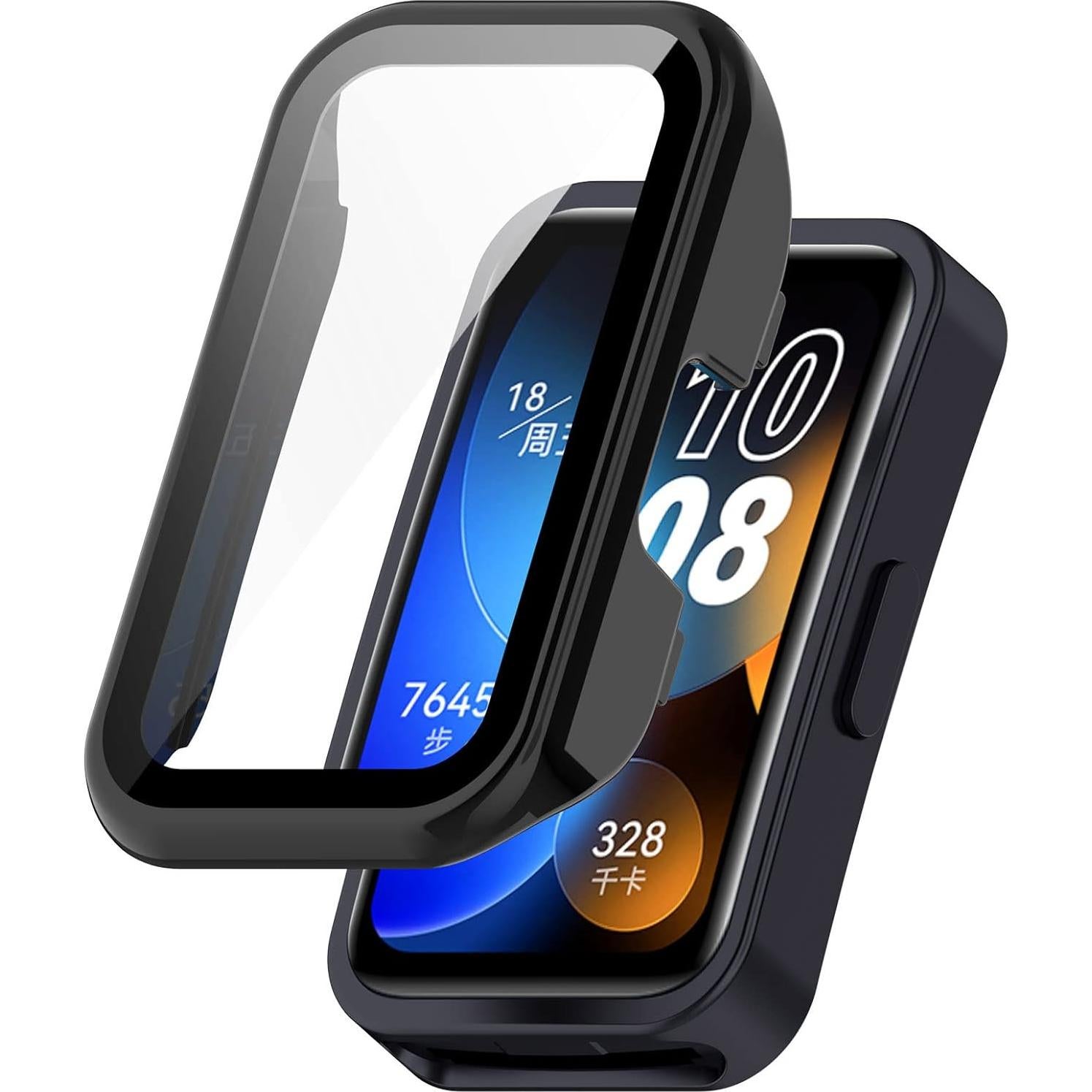 Funda Protectora FitTurn para Huawei Band 10/10 NFC/9/9NFC/8/8NFC con Cristal Templado