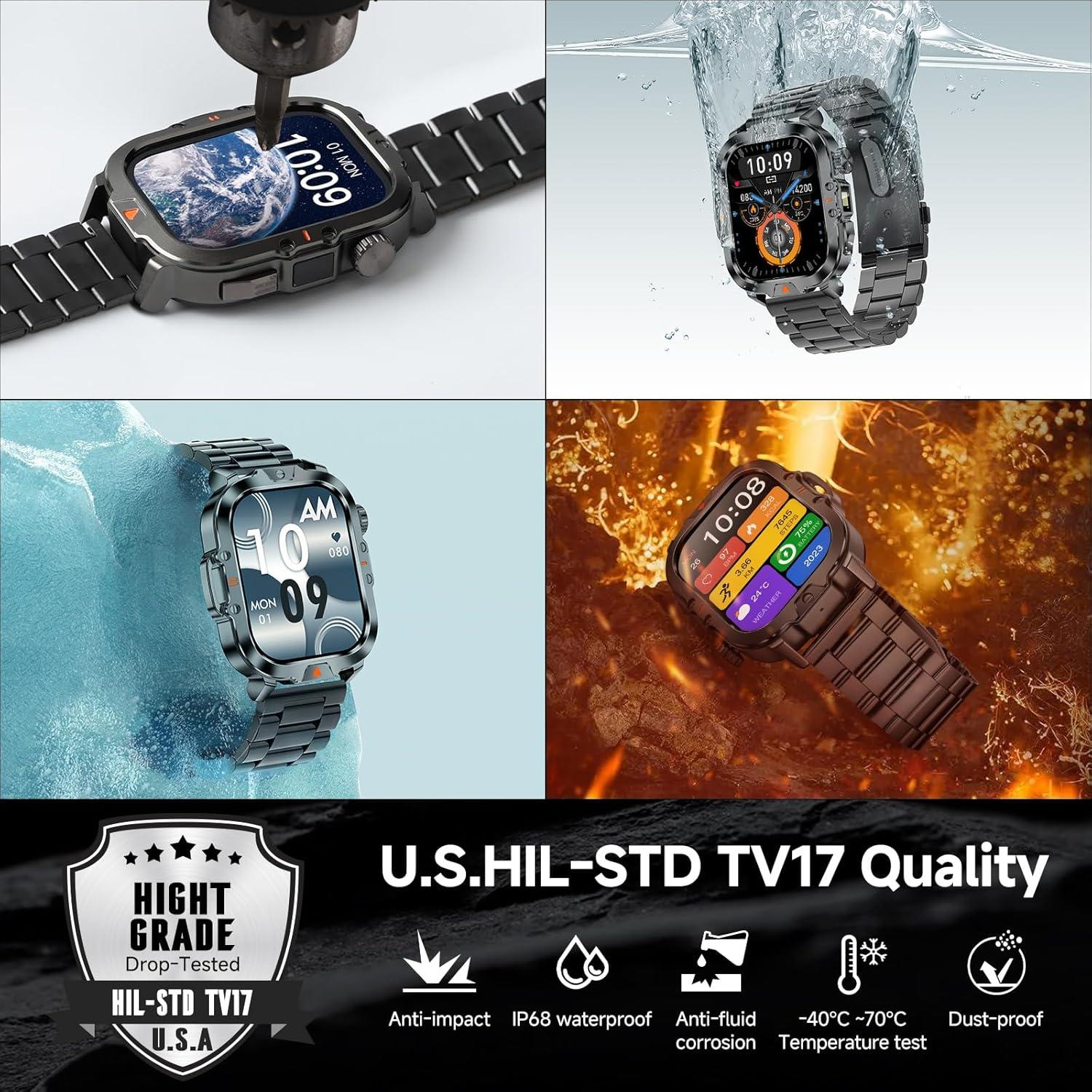 Reloj Inteligente Militar BRUBOSES V17 Pantalla 5.1 cm IP68