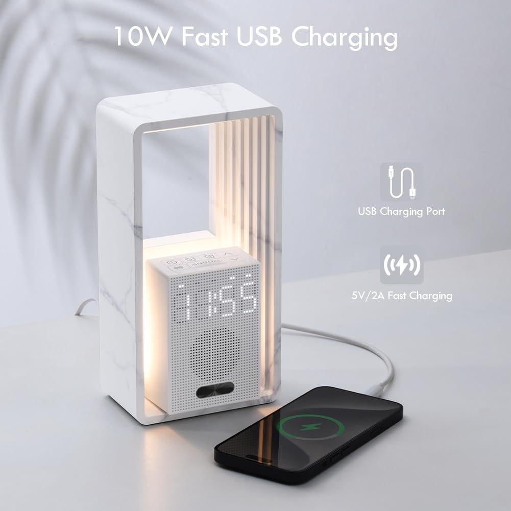 Reloj Despertador Digital WILIT con Luz de Amanecer y USB