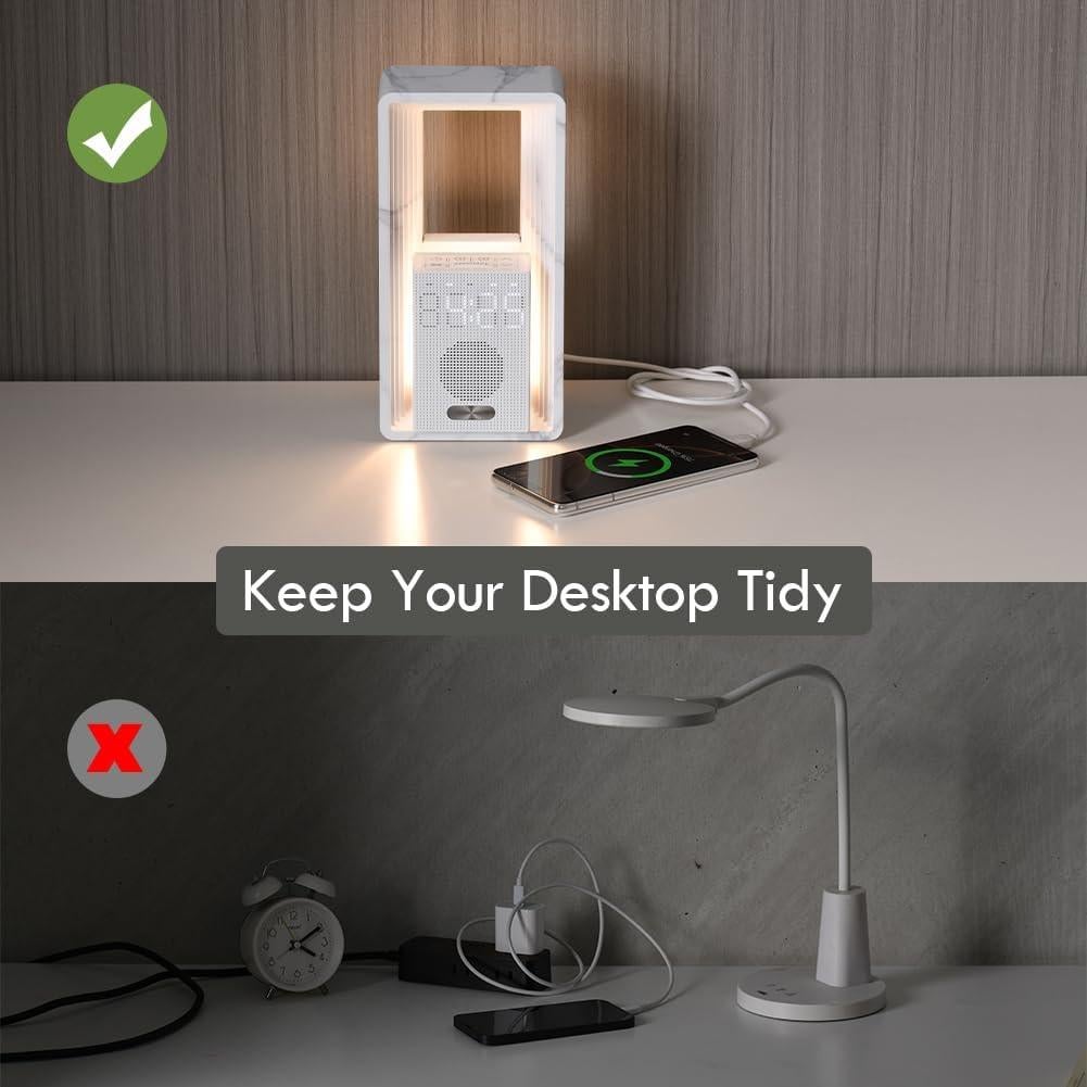 Reloj Despertador Digital WILIT con Luz de Amanecer y USB