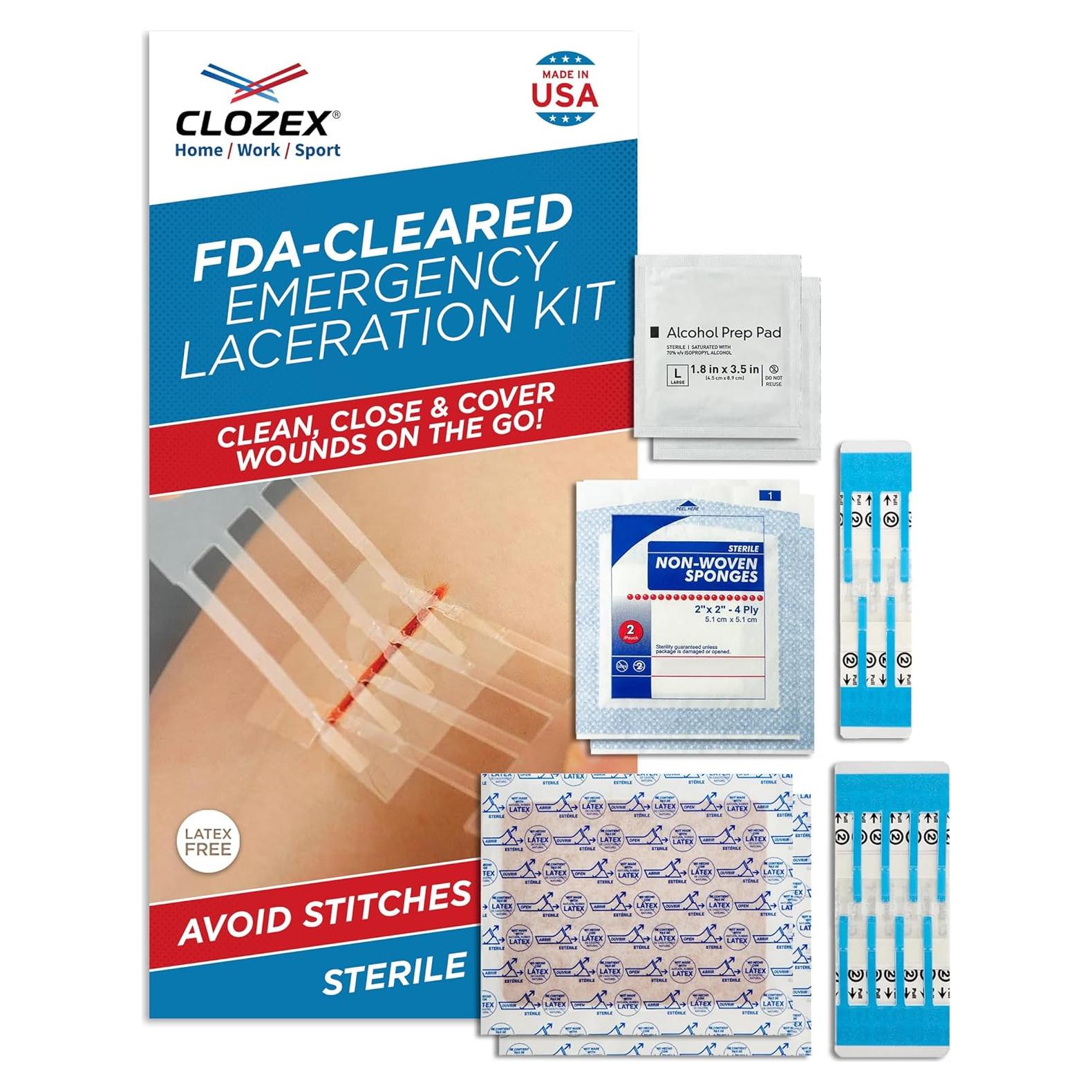 Kit de Laceración Clozex Completo - Cierre de Heridas Sin Puntos