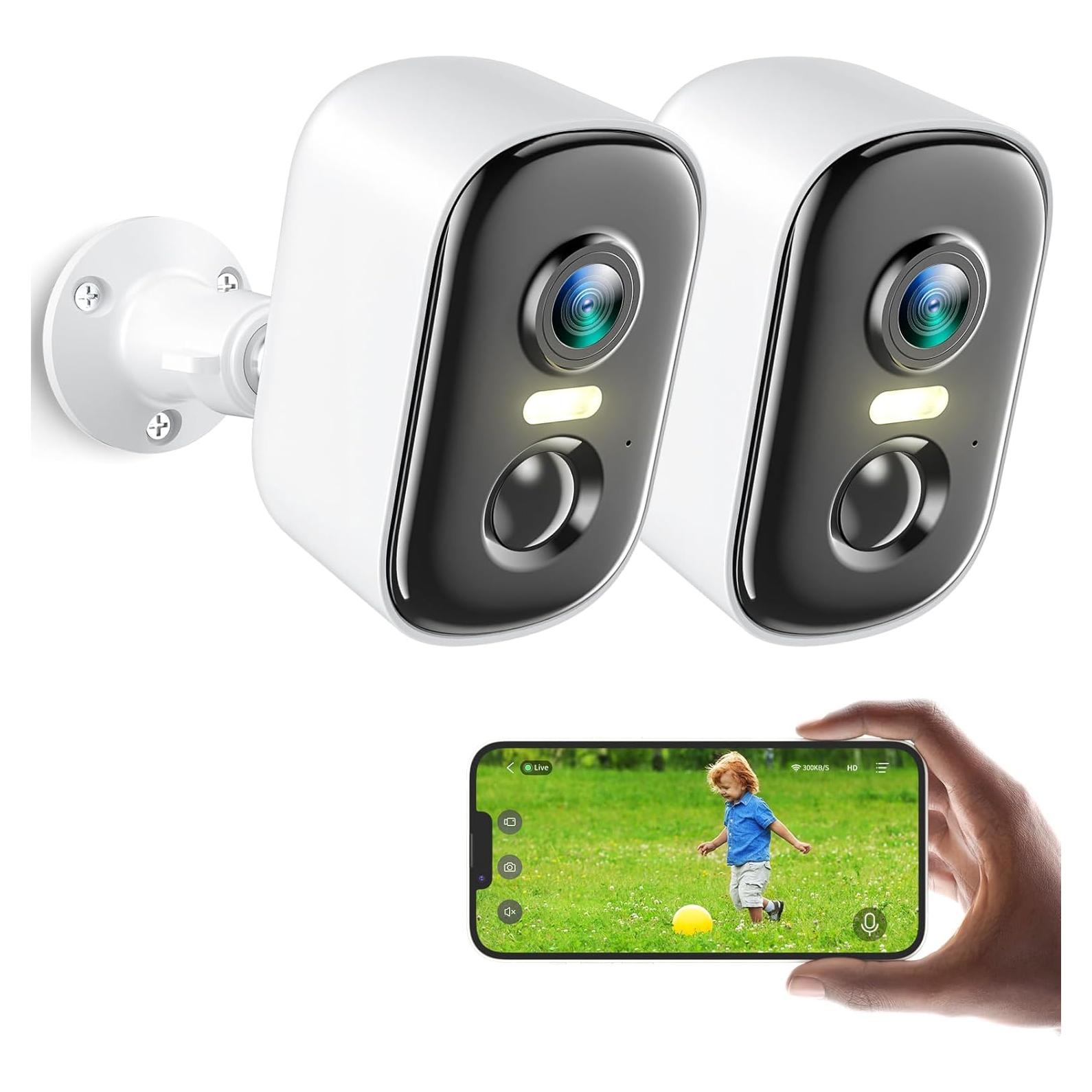 Cámaras de Seguridad Inalámbricas MISECU 2K Paquete de 2