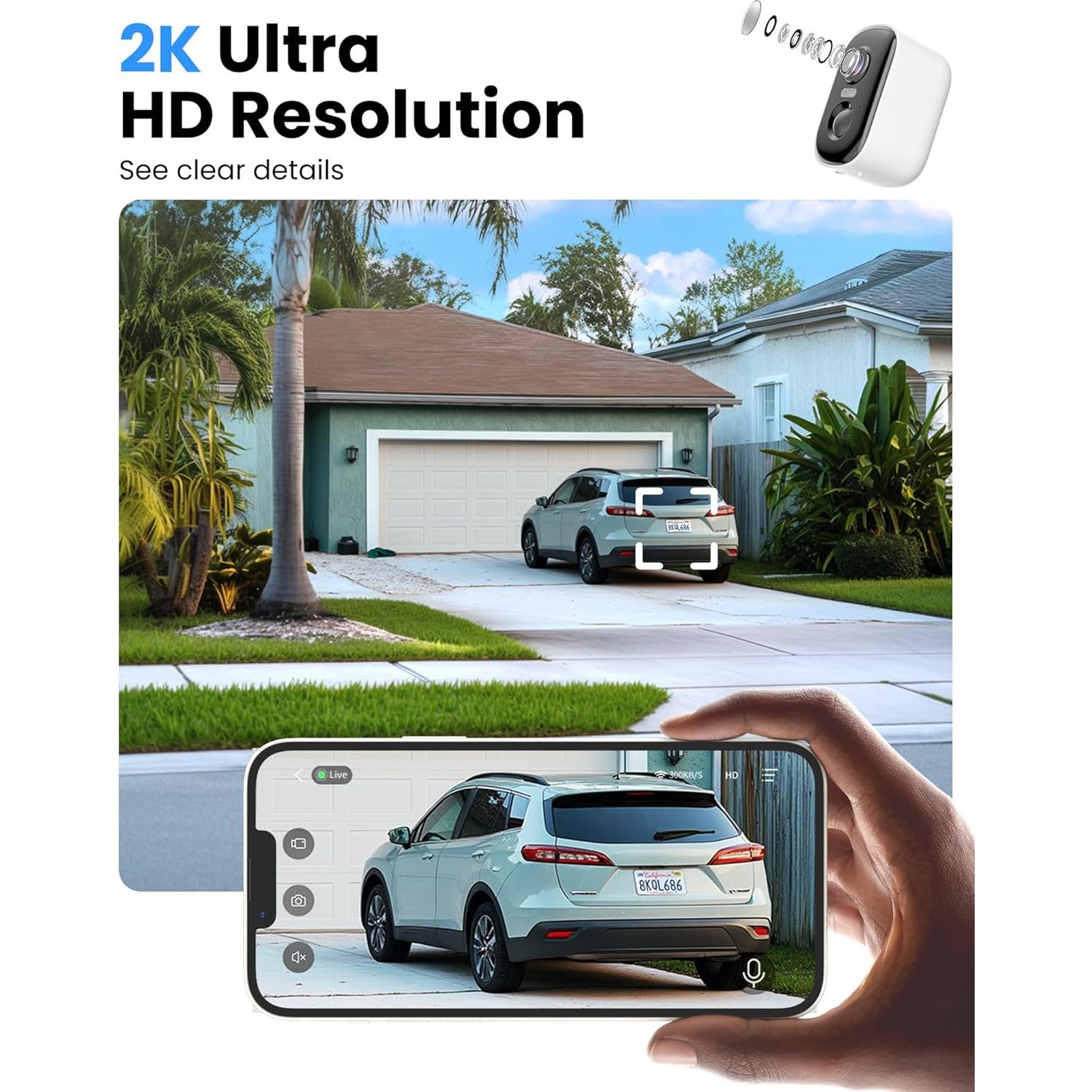 Cámaras de Seguridad Inalámbricas MISECU 2K Paquete de 2