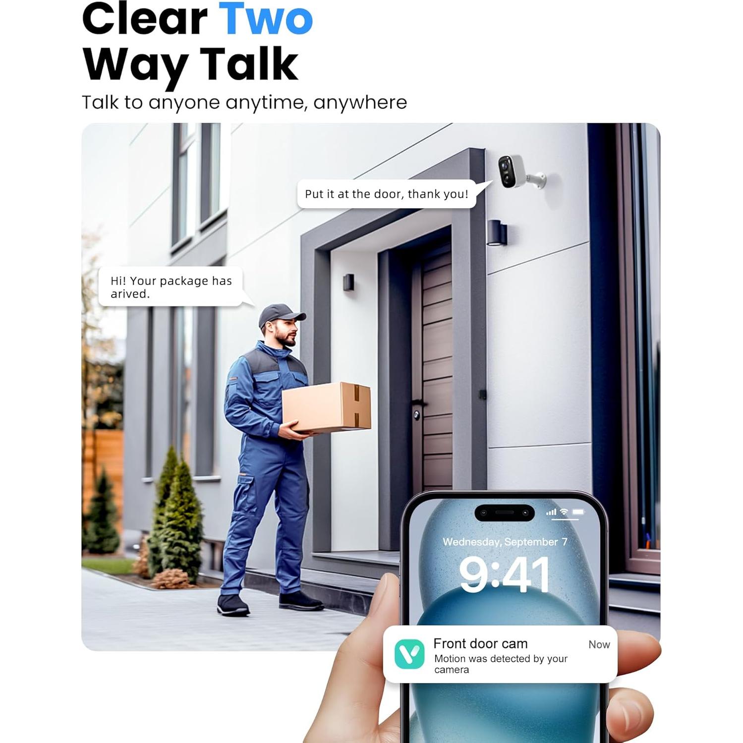 Cámaras de Seguridad Inalámbricas MISECU 2K Paquete de 2