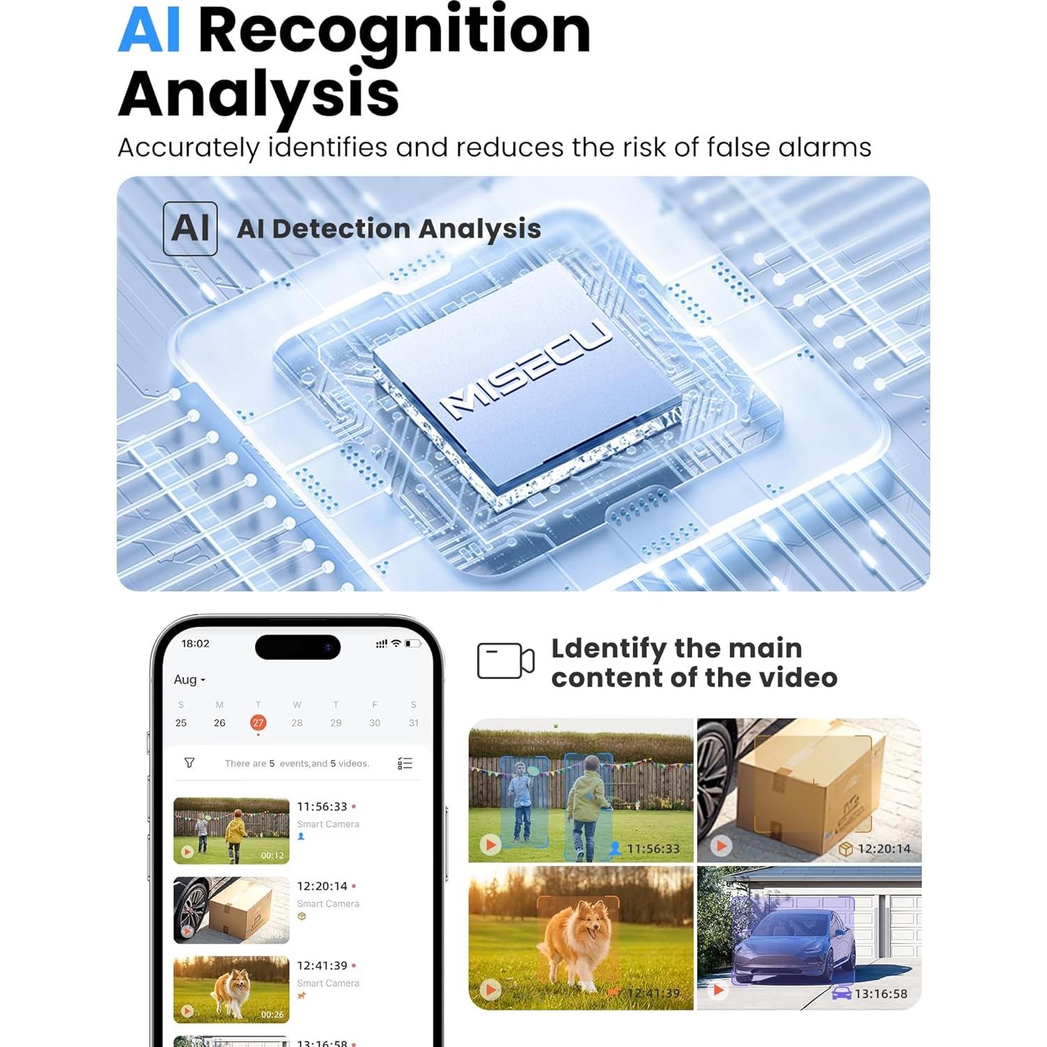 Cámaras de Seguridad Inalámbricas MISECU 2K Paquete de 2