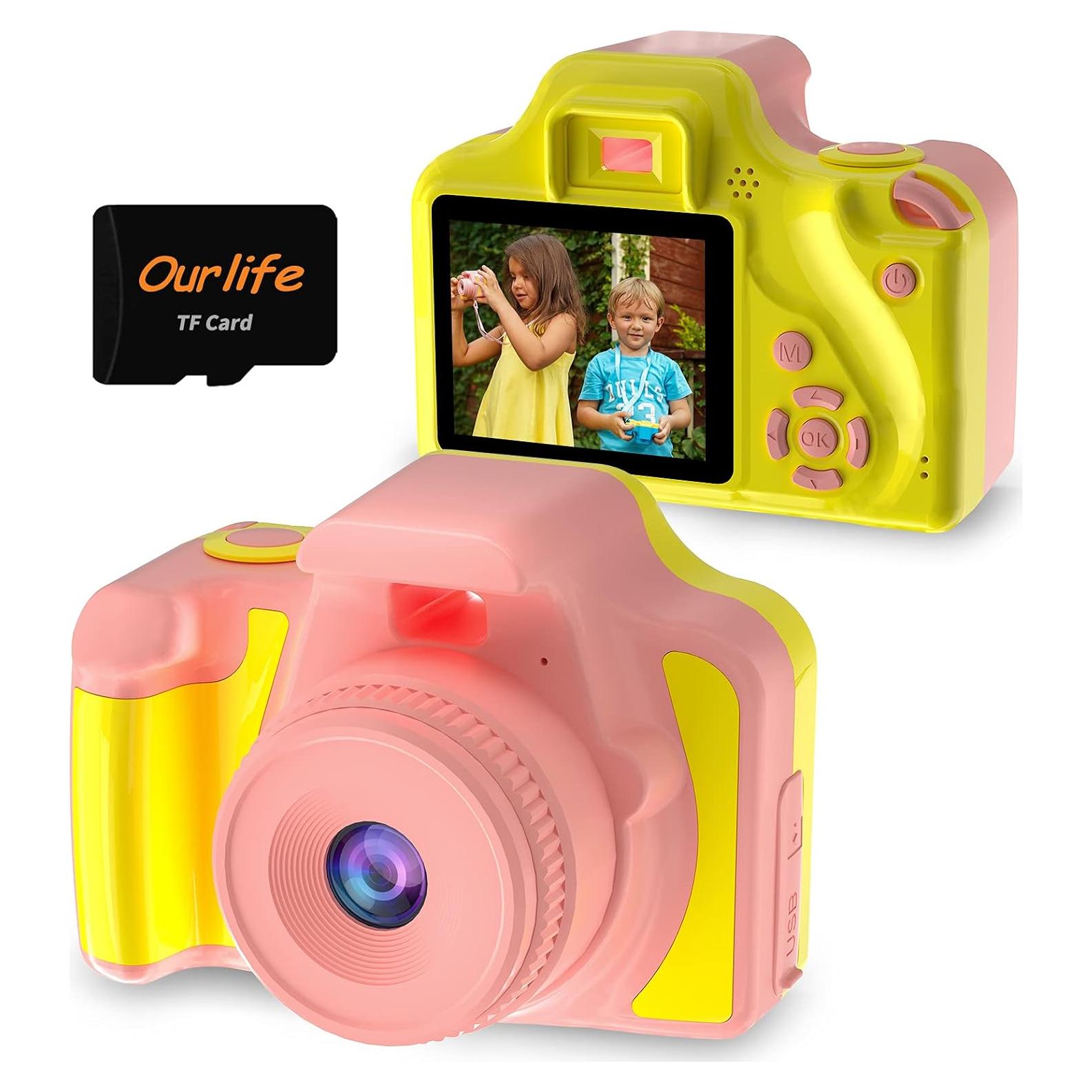 Cámara Digital para Niños Ourlife 12MP Rosa con Música