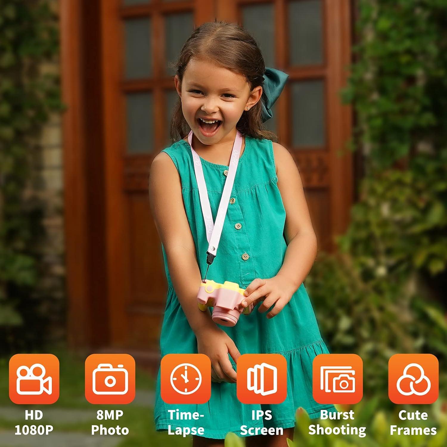 Cámara Digital para Niños Ourlife 12MP Rosa con Música