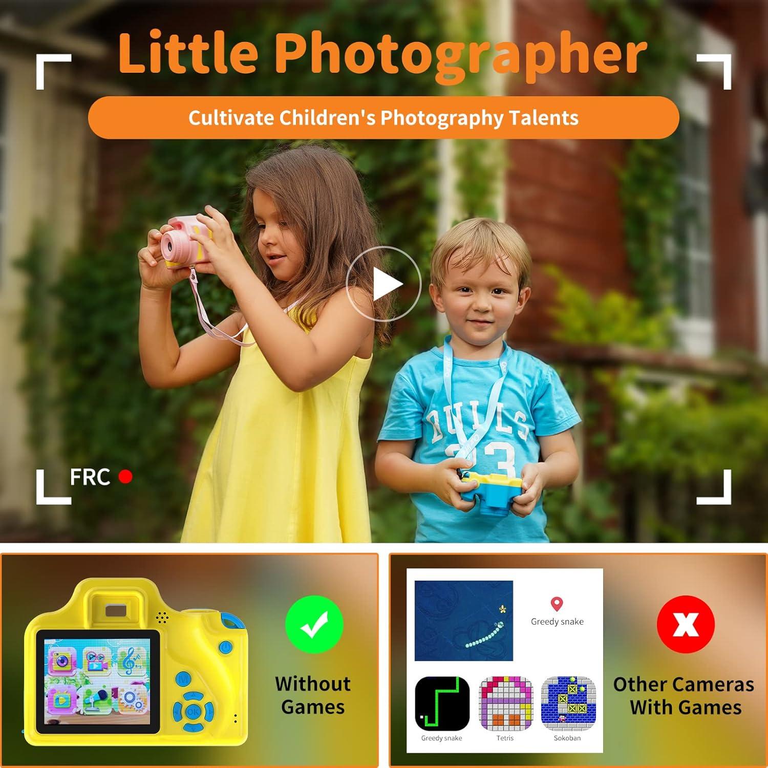 Cámara Digital para Niños Ourlife 12MP Rosa con Música