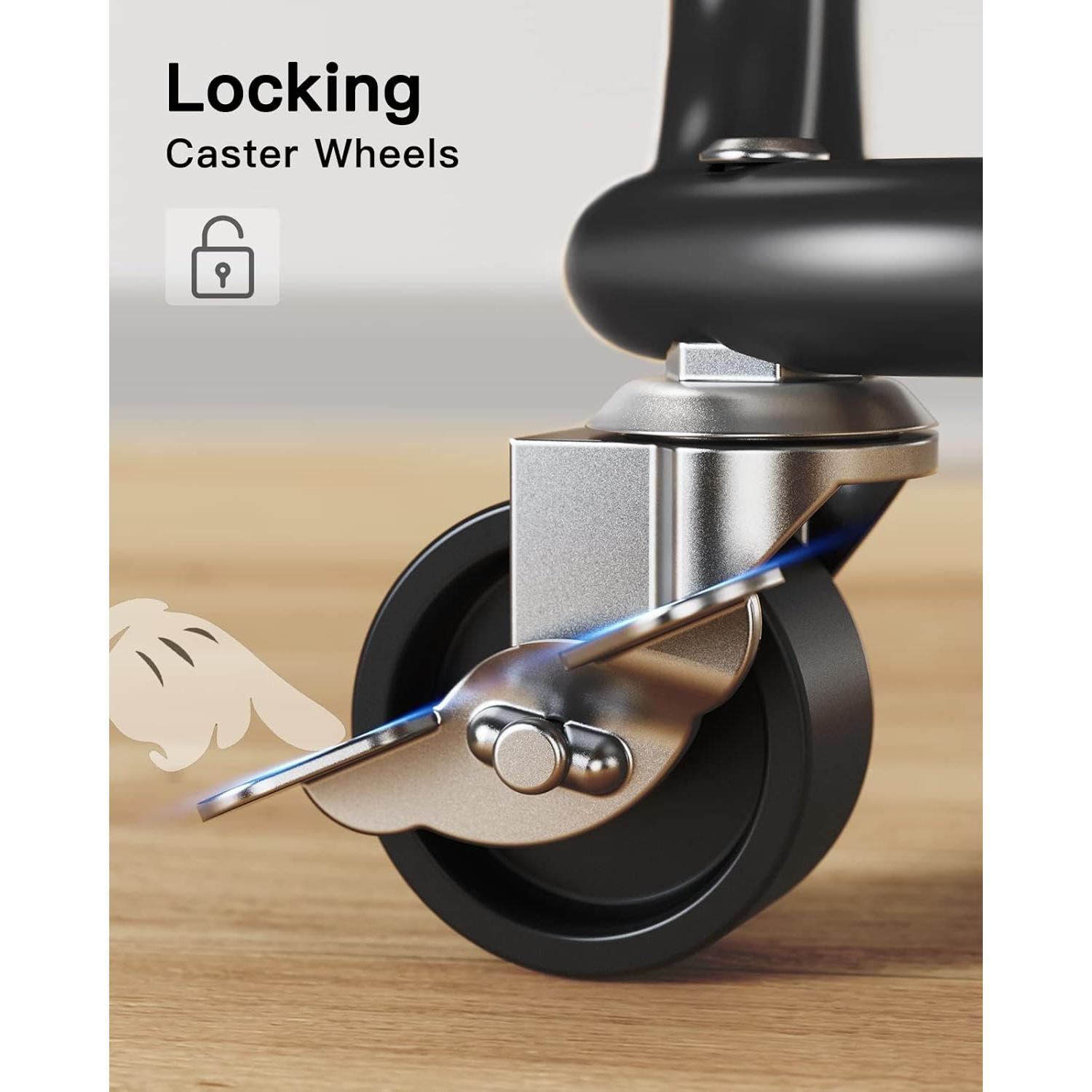 Carro de Almacenamiento Rodante Pipishell 3 Niveles Negro