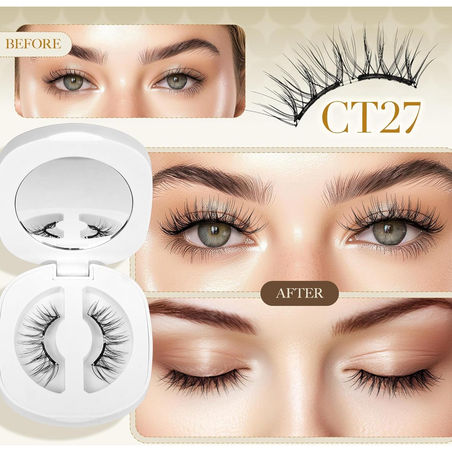 Kit de Pestañas Magnéticas LASHVIEW CT27 Reutilizables 10x7cm