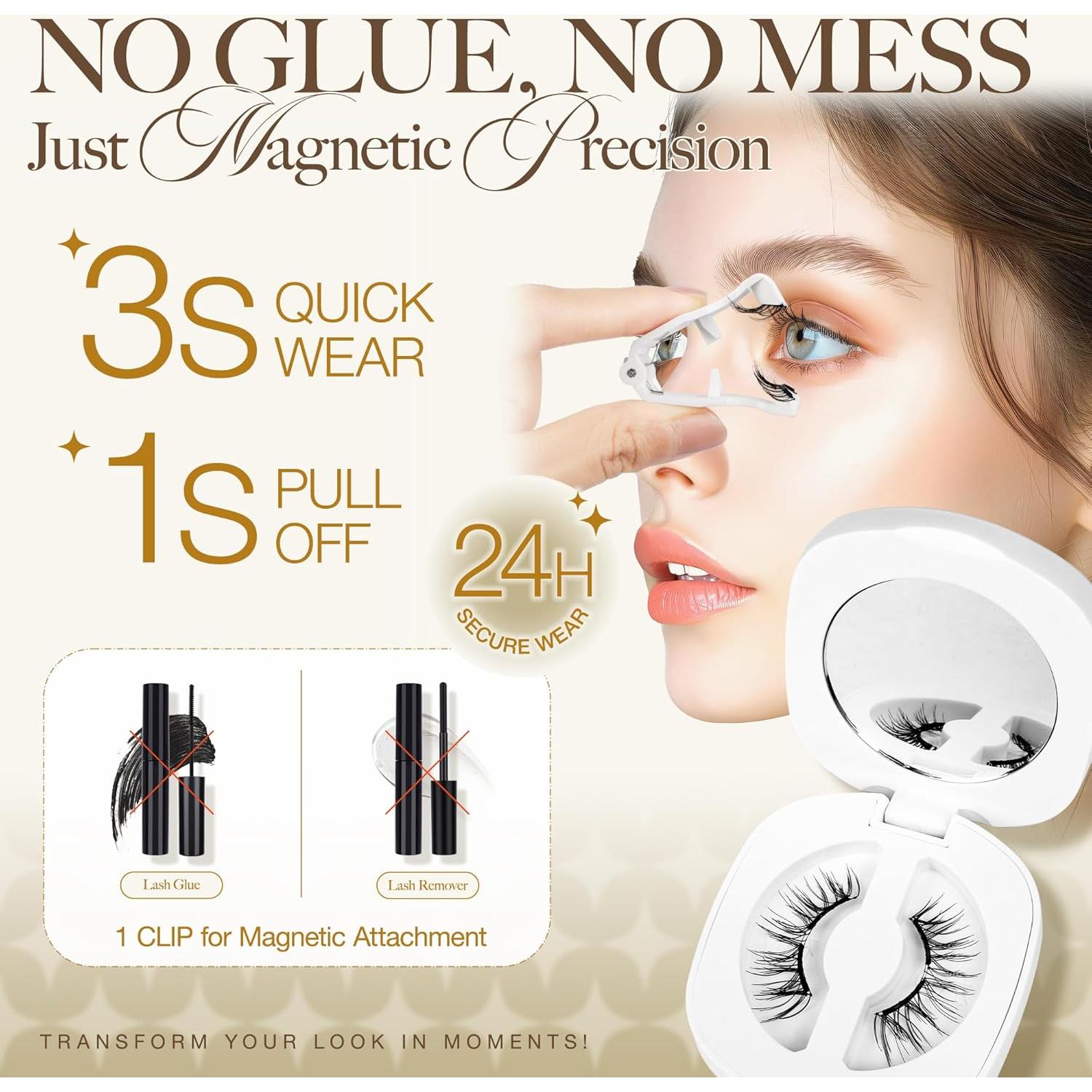 Kit de Pestañas Magnéticas LASHVIEW CT27 Reutilizables 10x7cm