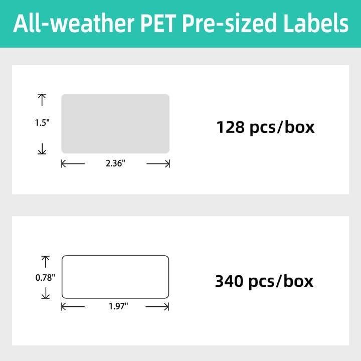 Cartucho de Etiquetas PET MakeID 128 Unidades 1.5x2.36"