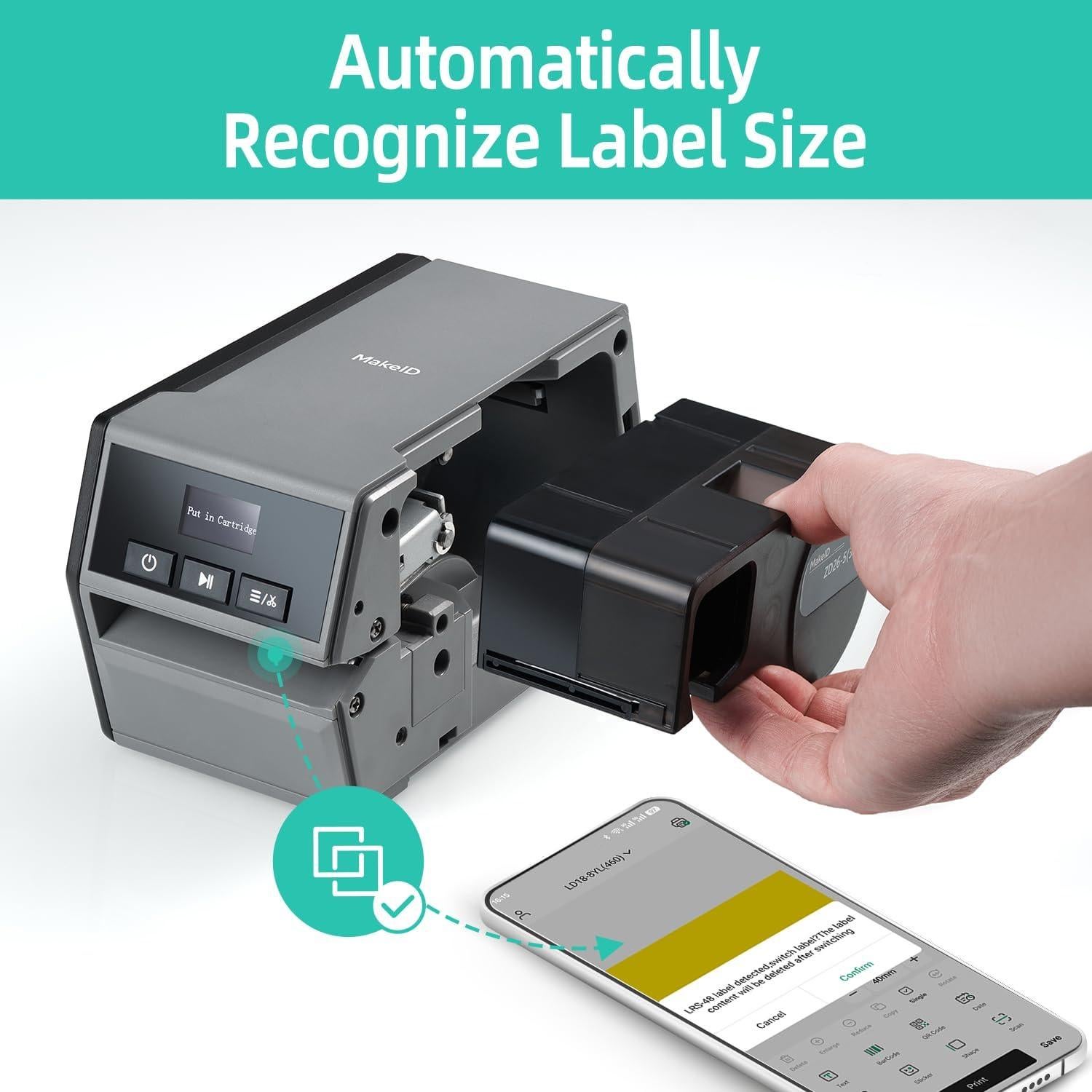 Cartucho de Etiquetas PET MakeID 128 Unidades 1.5x2.36"