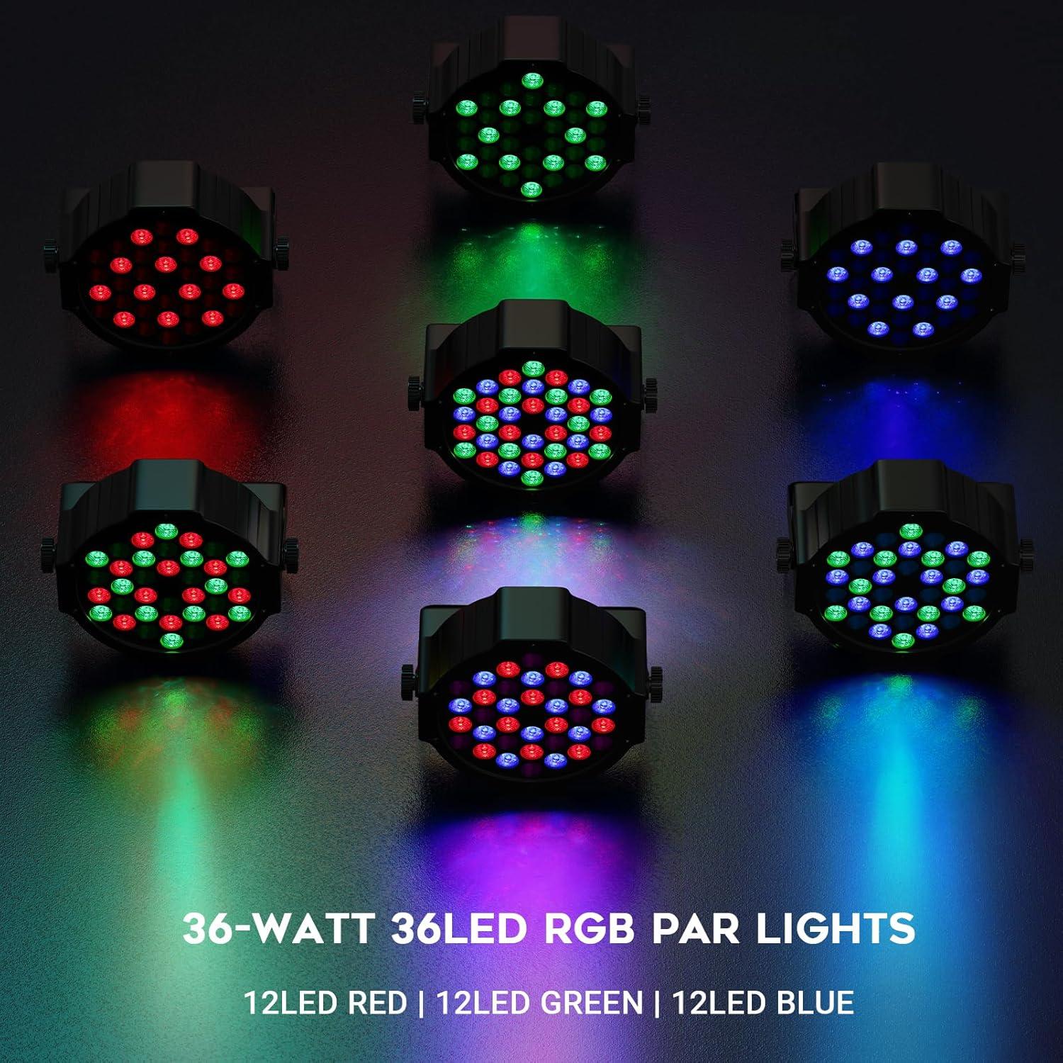 Luces Par LED Recargables LaluceNatz 36W RGB 2 Piezas