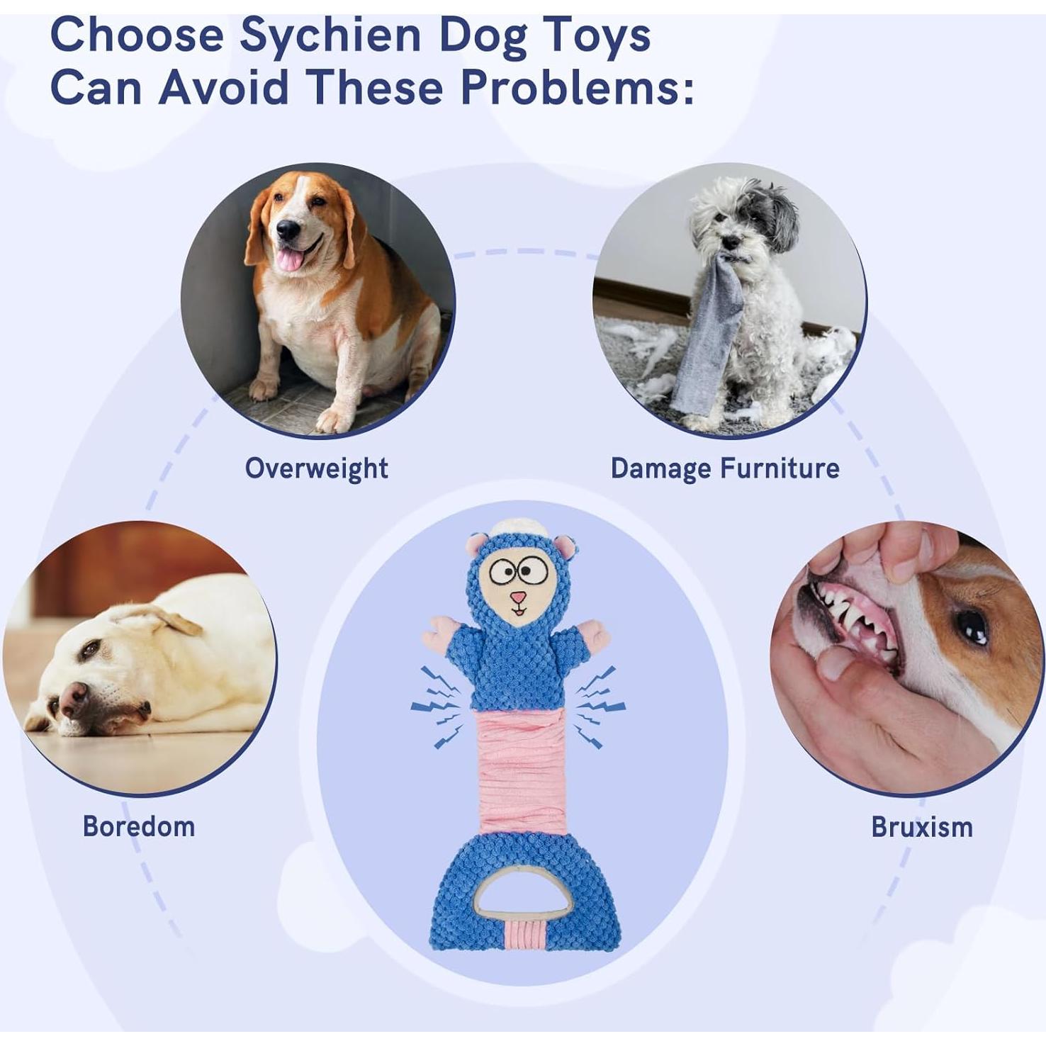 Juguete Interactivo para Perros Sychien con Squeaker y Crinkle