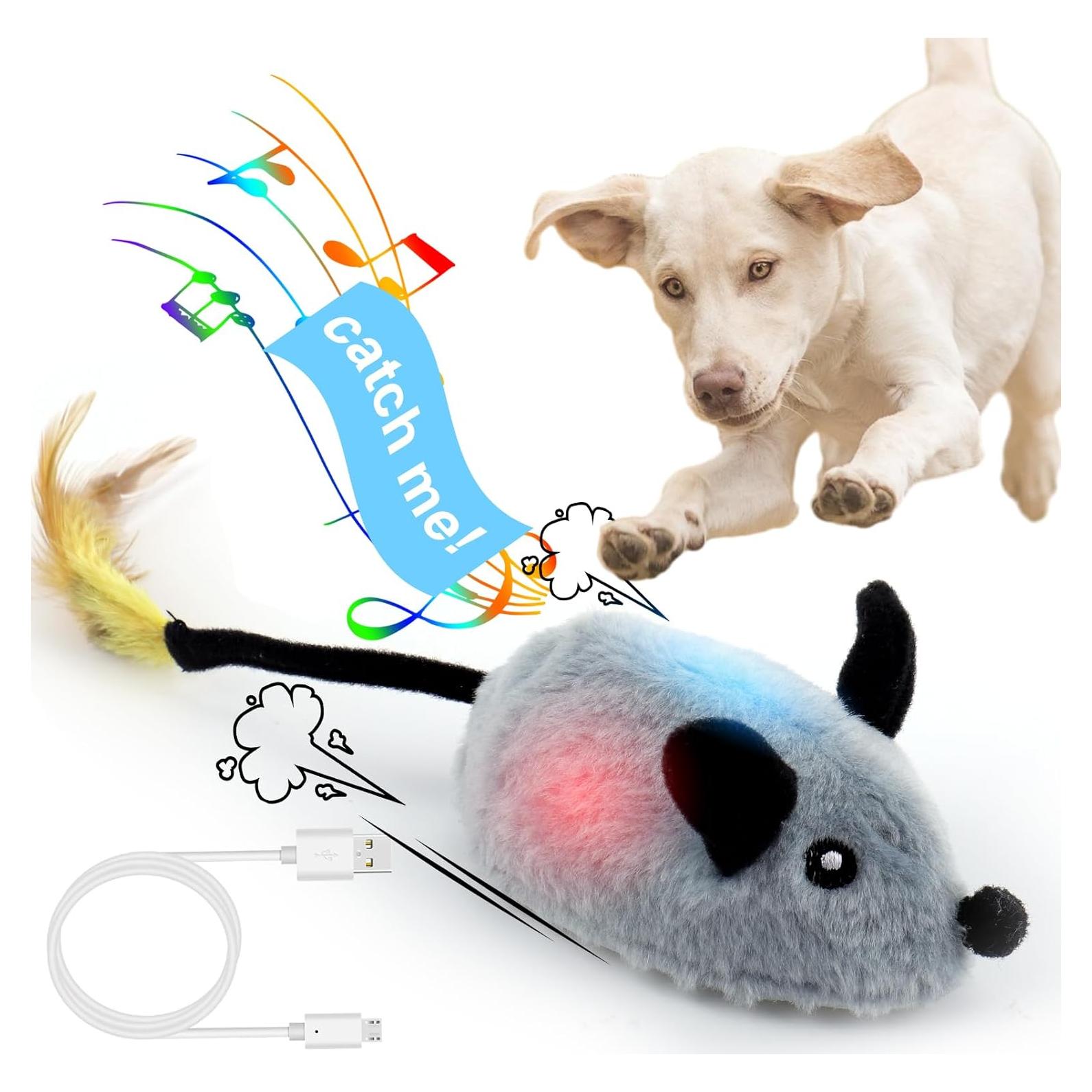 Juguete Interactivo para Perros BABORUI Rata Squeaky Gris