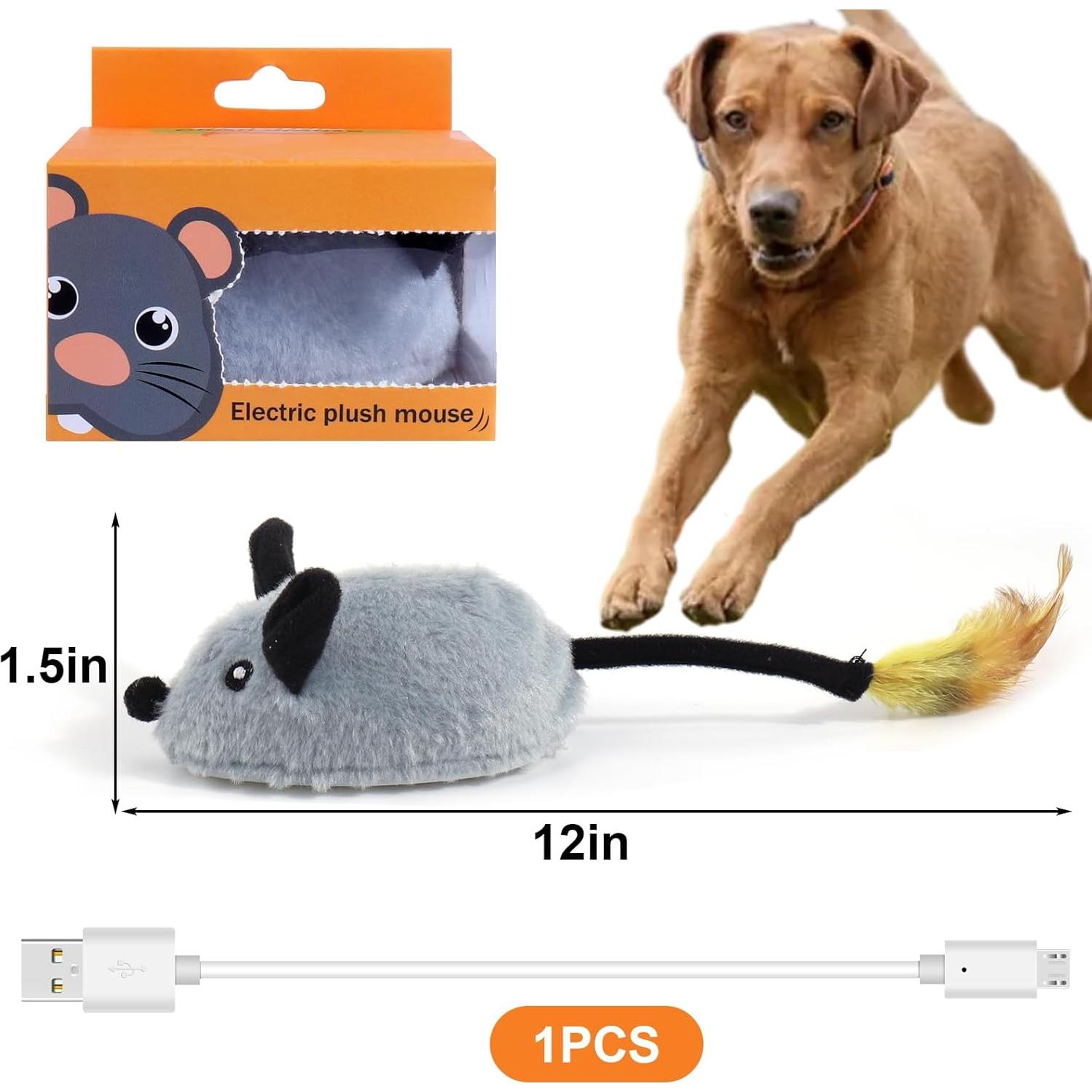 Juguete Interactivo para Perros BABORUI Rata Squeaky Gris