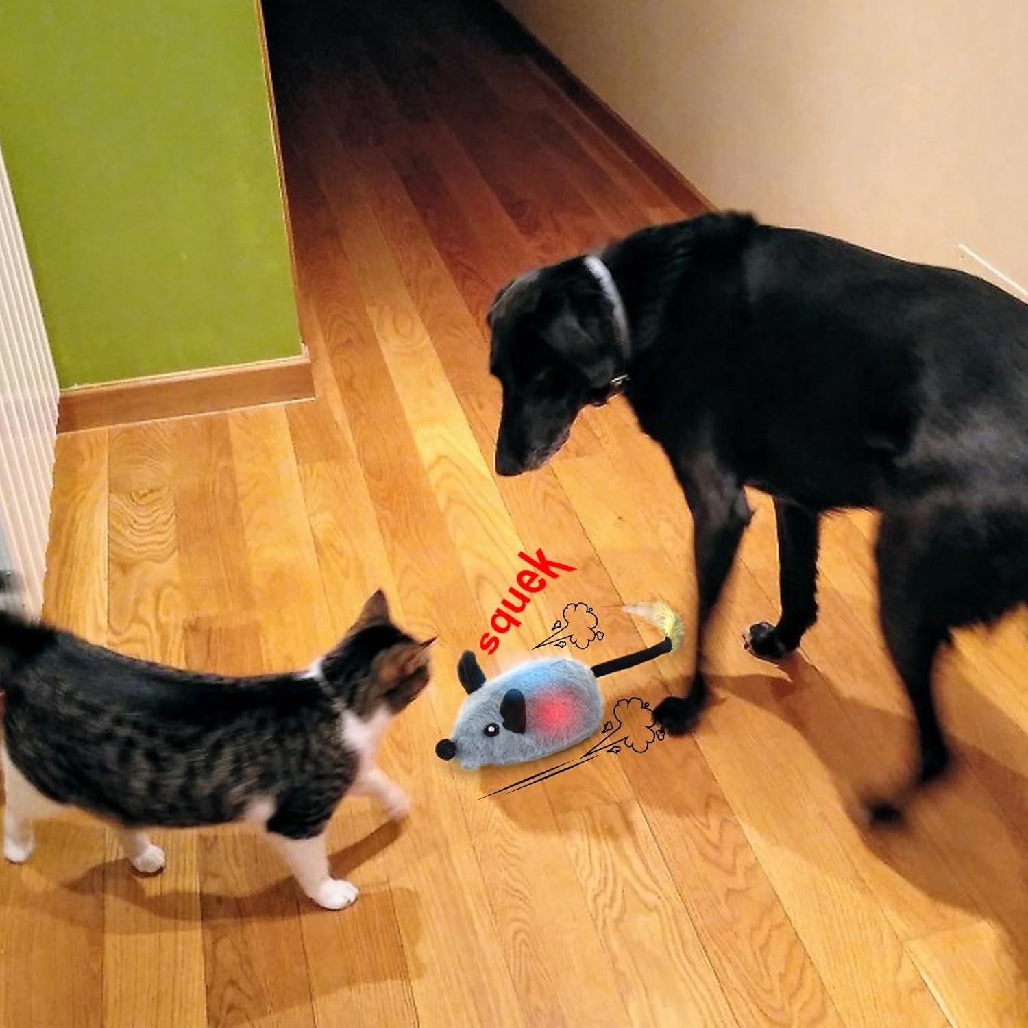 Juguete Interactivo para Perros BABORUI Rata Squeaky Gris