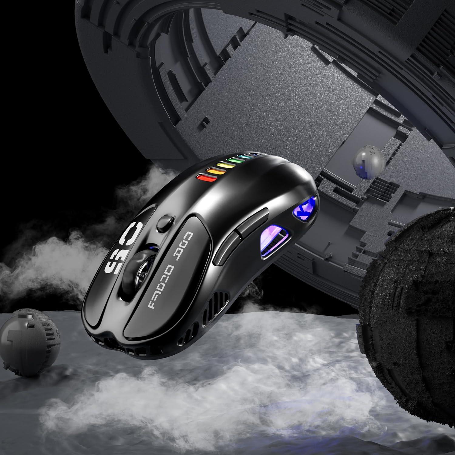 Ratón Gaming Inalámbrico Uciefy Z05, 12000 DPI, RGB, 6 Botones