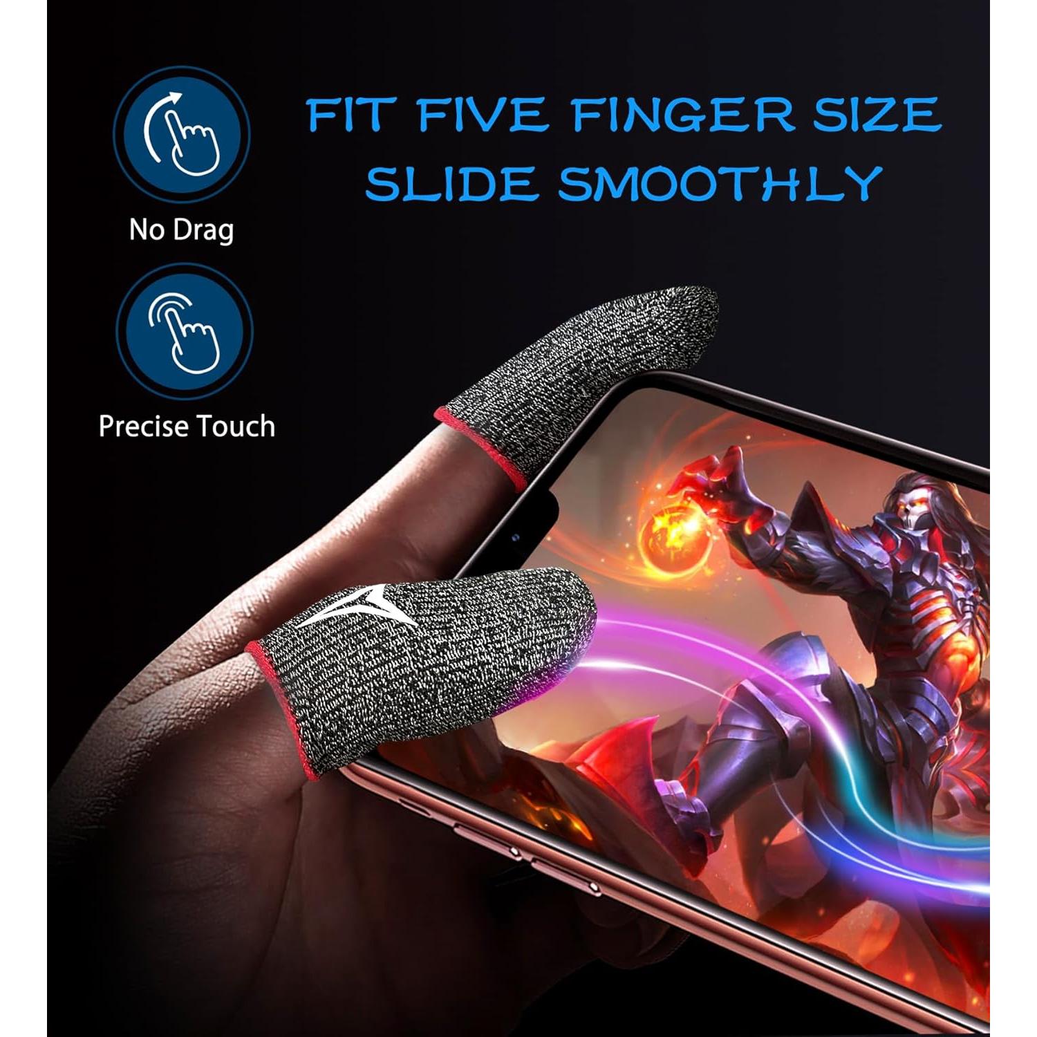 30 Mangas de Dedo Nuozme para Juegos Móviles - Fibra Plateada 0.3mm