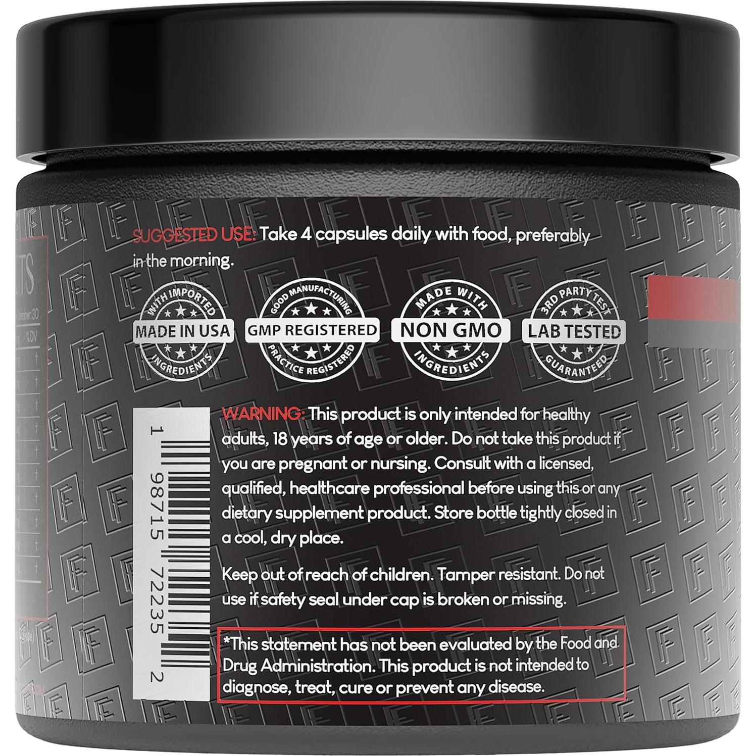 Corazón de Acero Suplemento Pre-Entrenamiento 120 Cápsulas