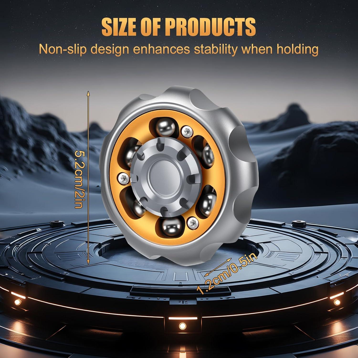 Spinner Antiestrés de Metal Bihevn - Alivio de Ansiedad Gris