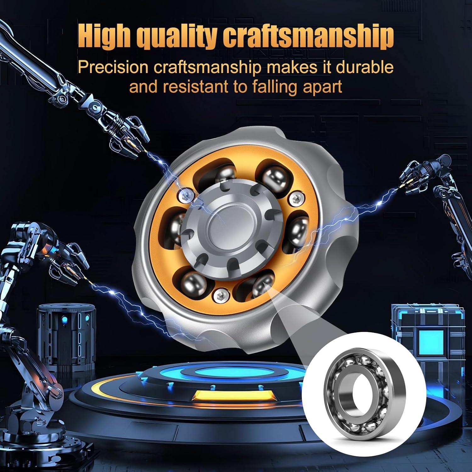 Spinner Antiestrés de Metal Bihevn - Alivio de Ansiedad Gris