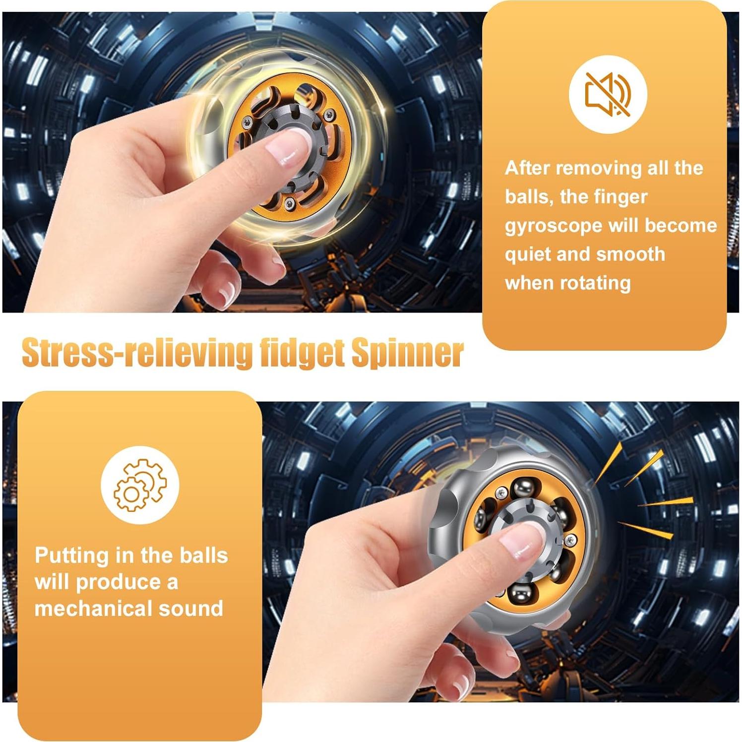 Spinner Antiestrés de Metal Bihevn - Alivio de Ansiedad Gris