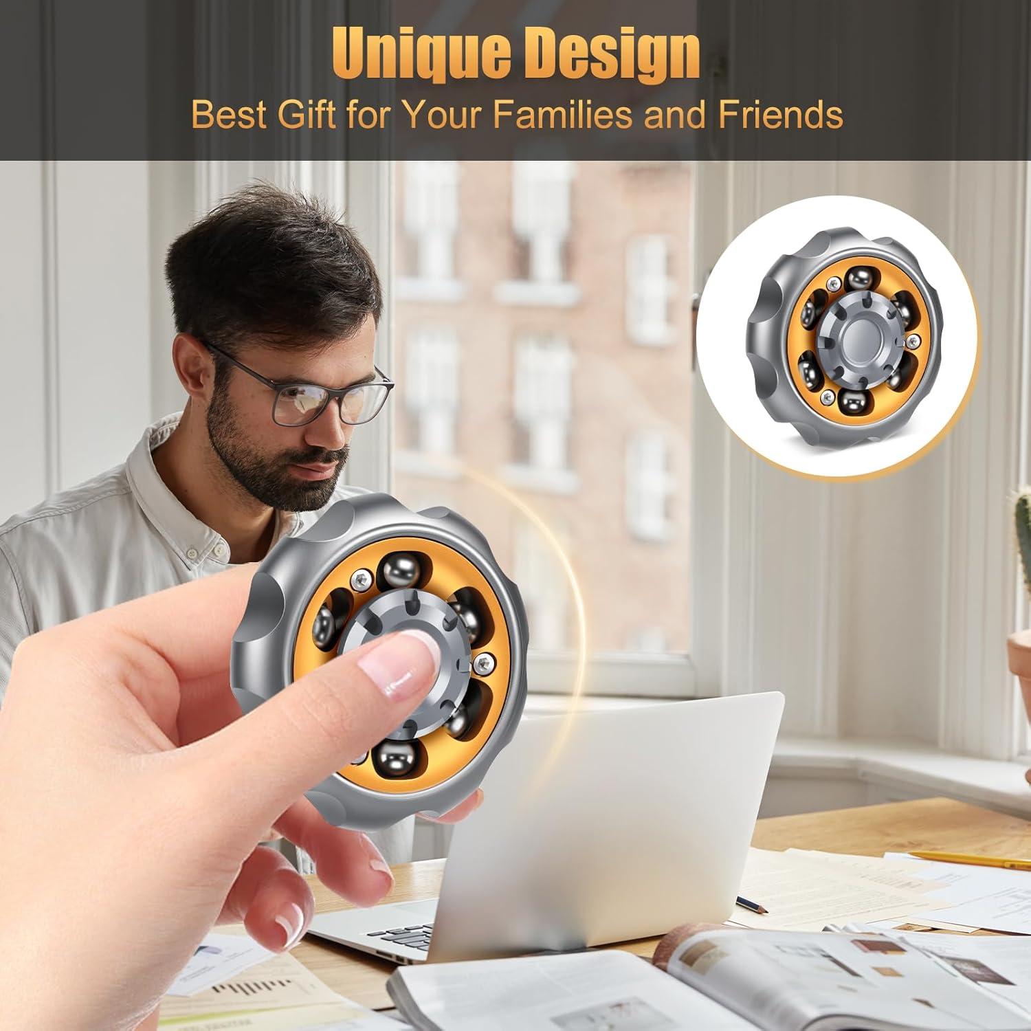 Spinner Antiestrés de Metal Bihevn - Alivio de Ansiedad Gris