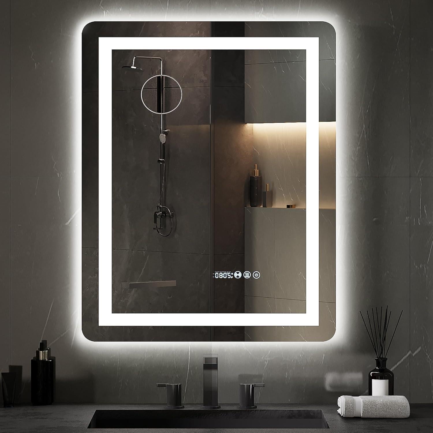 Espejo de Baño LED YITAHOME 81x61 cm Antivaho y Táctil